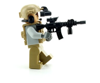 Foto 4 | Minifigura Battle Brick Tan Army Soldier Con Accesorios - Venta Internacional.