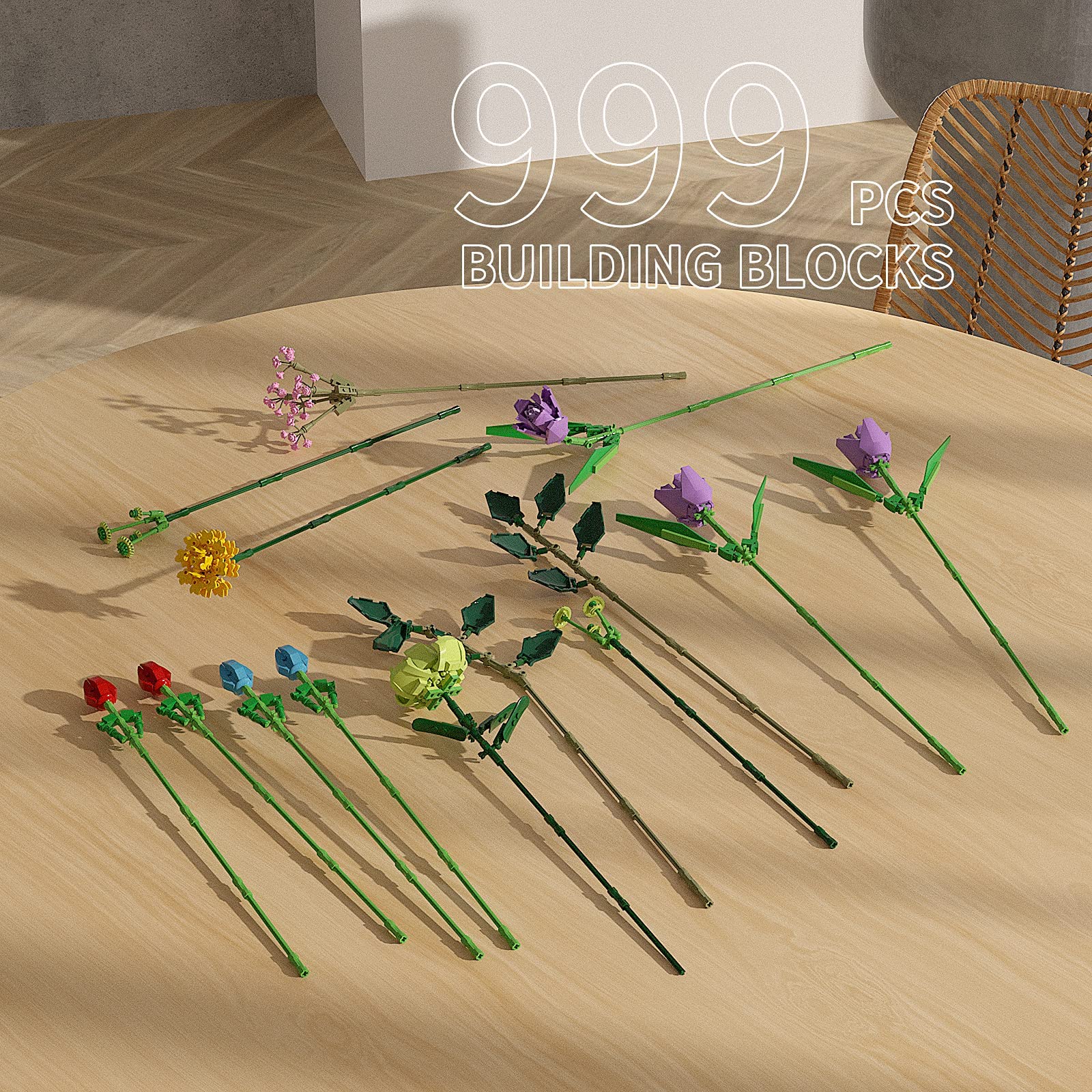 Foto 5 | Juego De Bloques De Construcción Con Ramo De Flores Con 999 Piezas De Lego Compatibles - Venta Internacional.