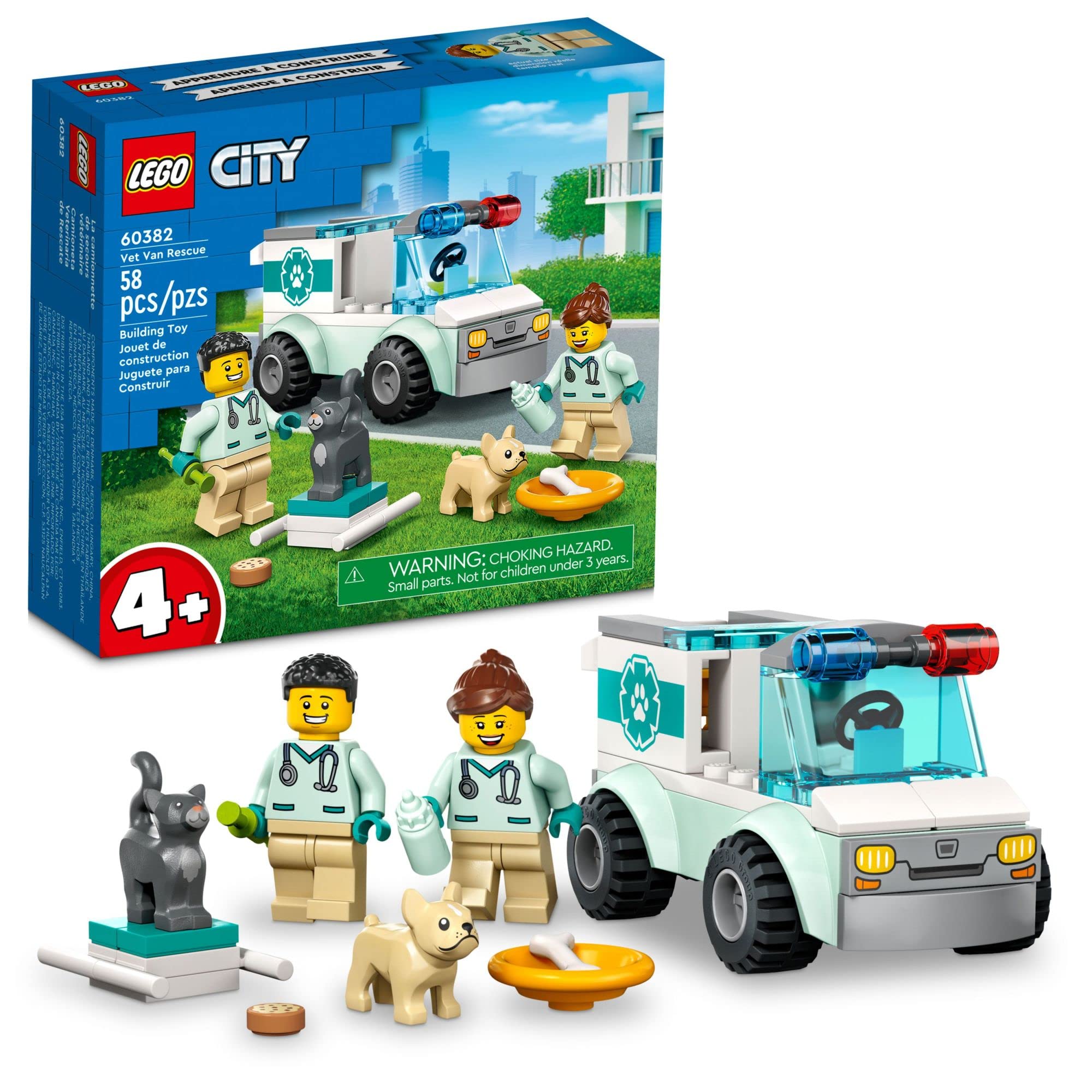 Foto 2 pulgar | Ambulancia de Animales de Juguete Lego City Vet Van Rescue 60382 Kids 4+ - Venta Internacional