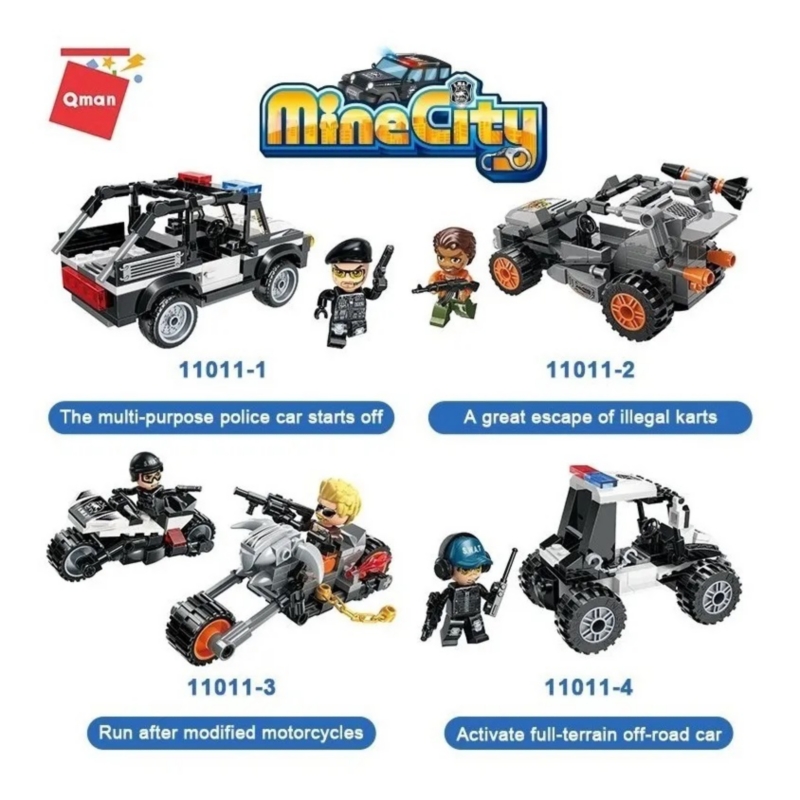 Bloques De Construcción Tipo Lego Para Automóviles, Coches De Policía, 490 Piezas - Venta Internacional.