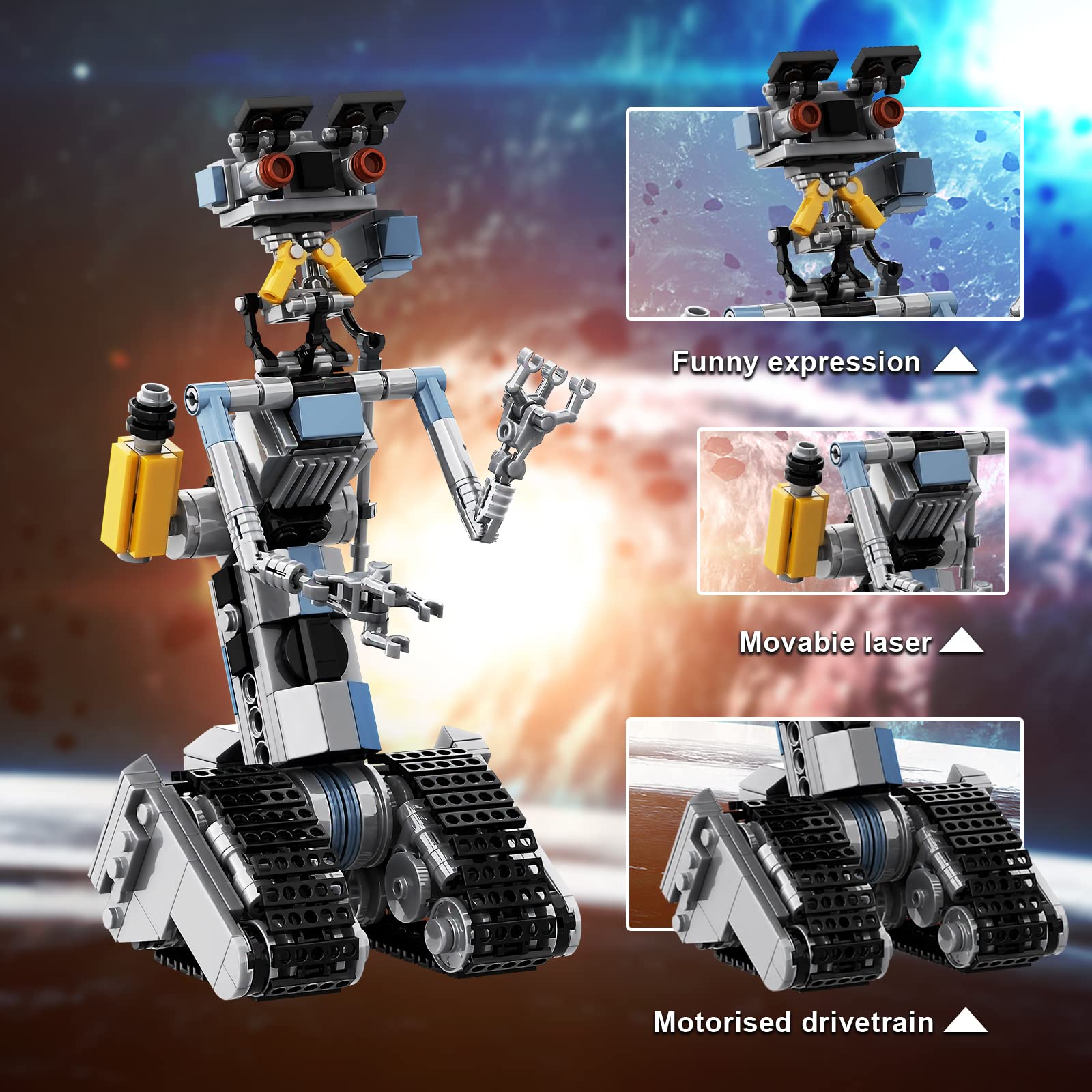 Foto 3 | Set de Bloques de Construcción Vonado Johnny 5 Robot Con 370 Piezas para Más De 6 Años - Venta Internacional