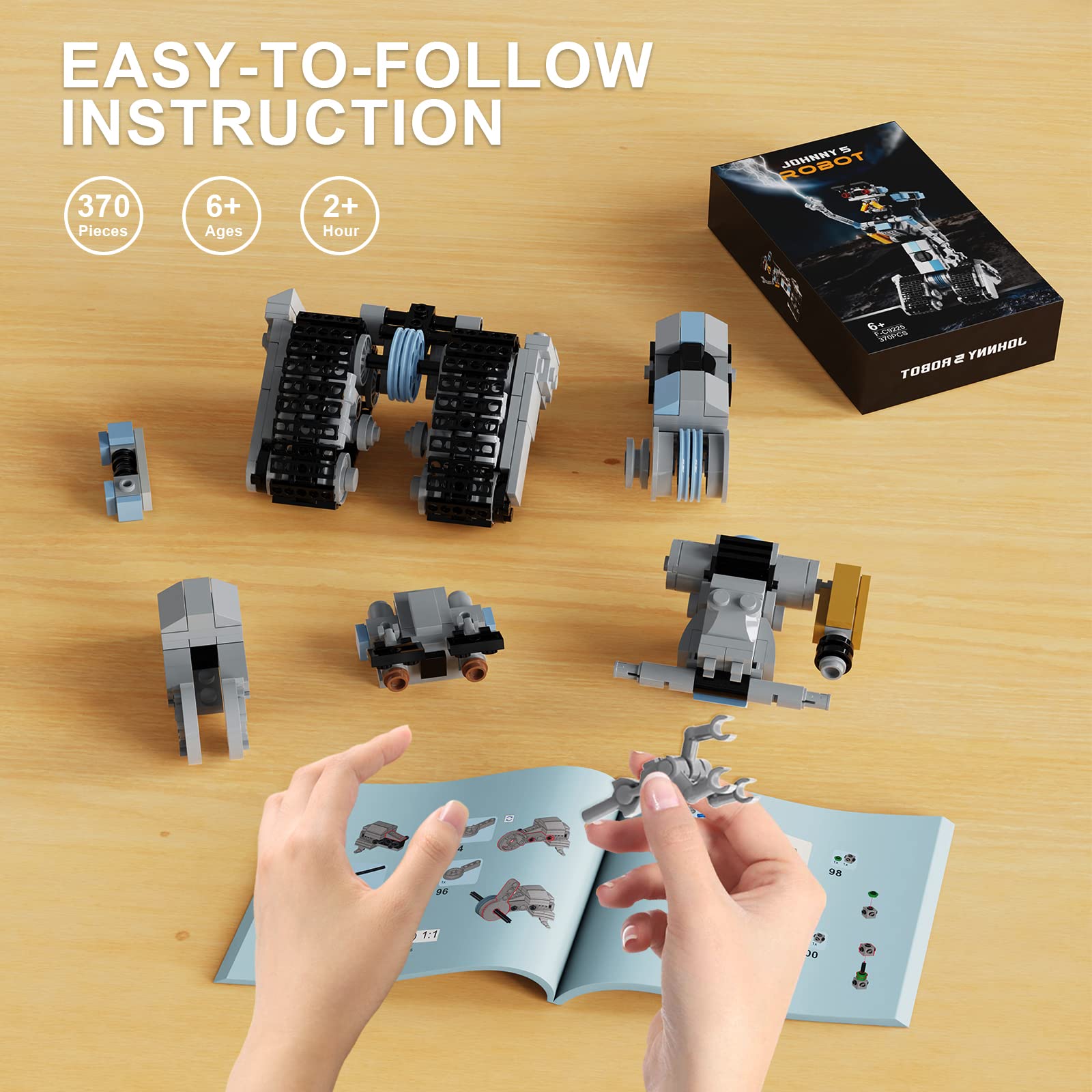 Foto 7 pulgar | Set de Bloques de Construcción Vonado Johnny 5 Robot Con 370 Piezas para Más De 6 Años - Venta Internacional