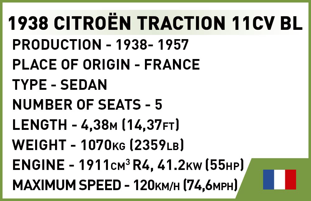 Foto 7 pulgar | Bloques De Construcción Cobi Toys Wwii 1938 Citroen Traction 11c 236 - Venta Internacional.