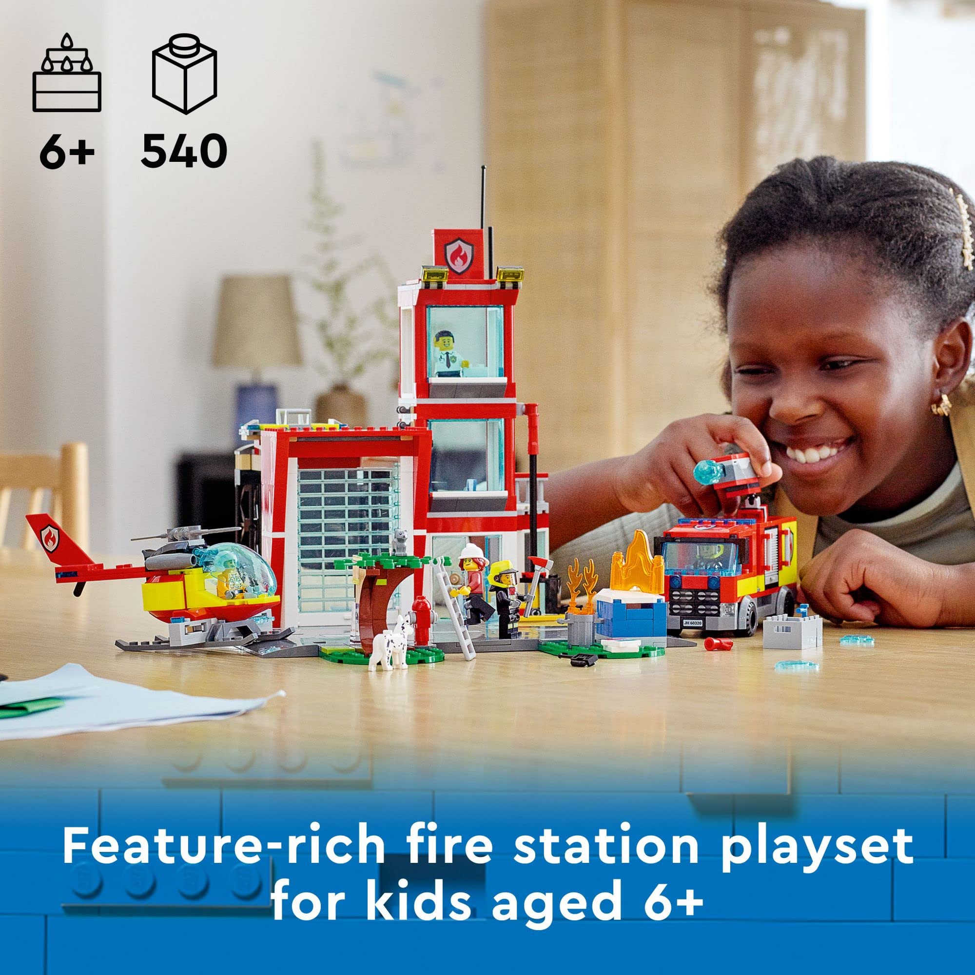 Foto 2 | Juguete De Construcción Lego City Fire Station 60320 Con Garaje Y Vehículos - Venta Internacional.