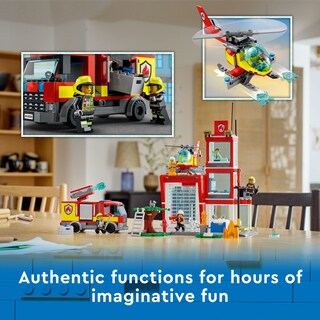Foto 3 | Juguete De Construcción Lego City Fire Station 60320 Con Garaje Y Vehículos - Venta Internacional.