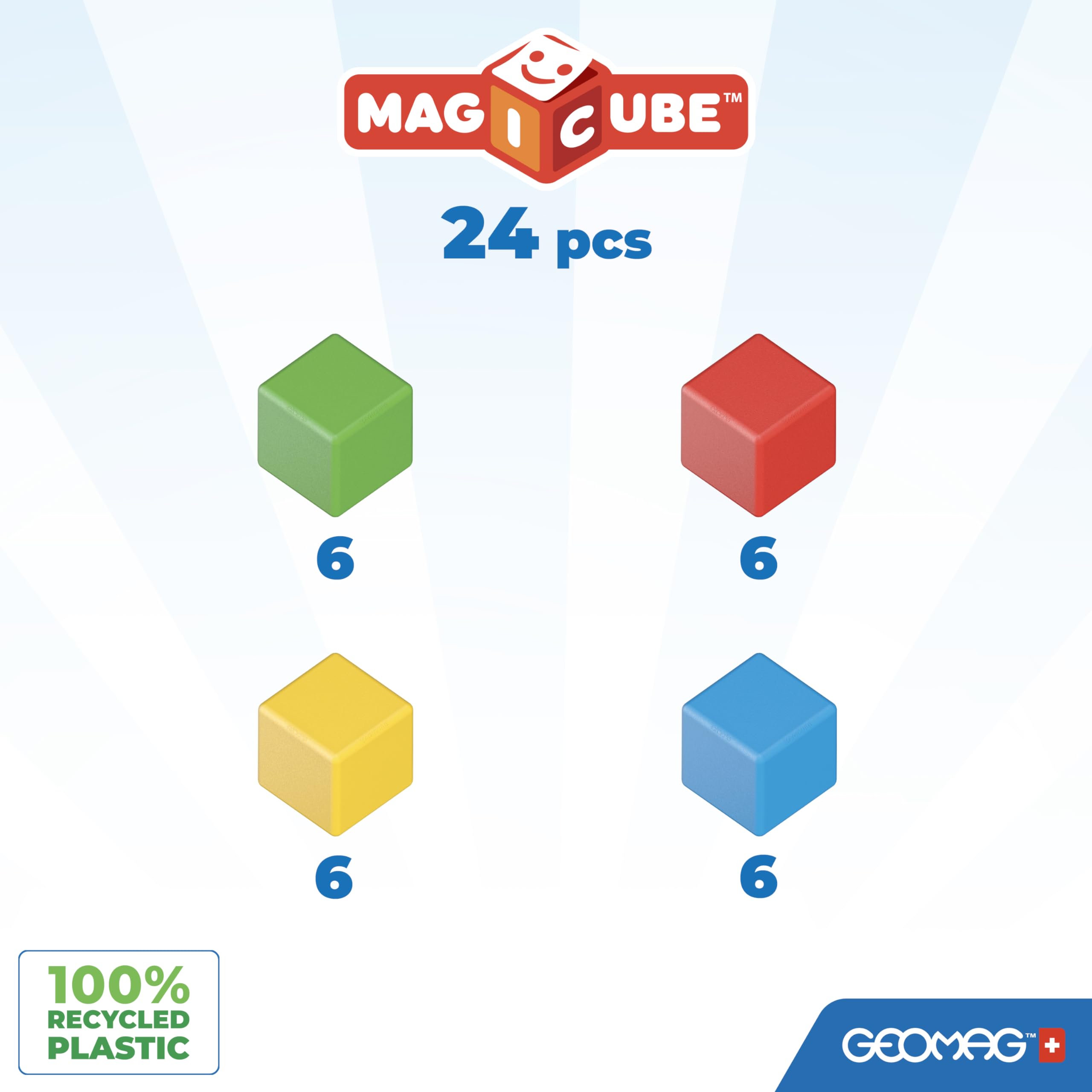 Foto 2 | Bloques De Construcción Magnéticos Geomag Magicube De 4 Cm Fabricados En Suiza - Venta Internacional.