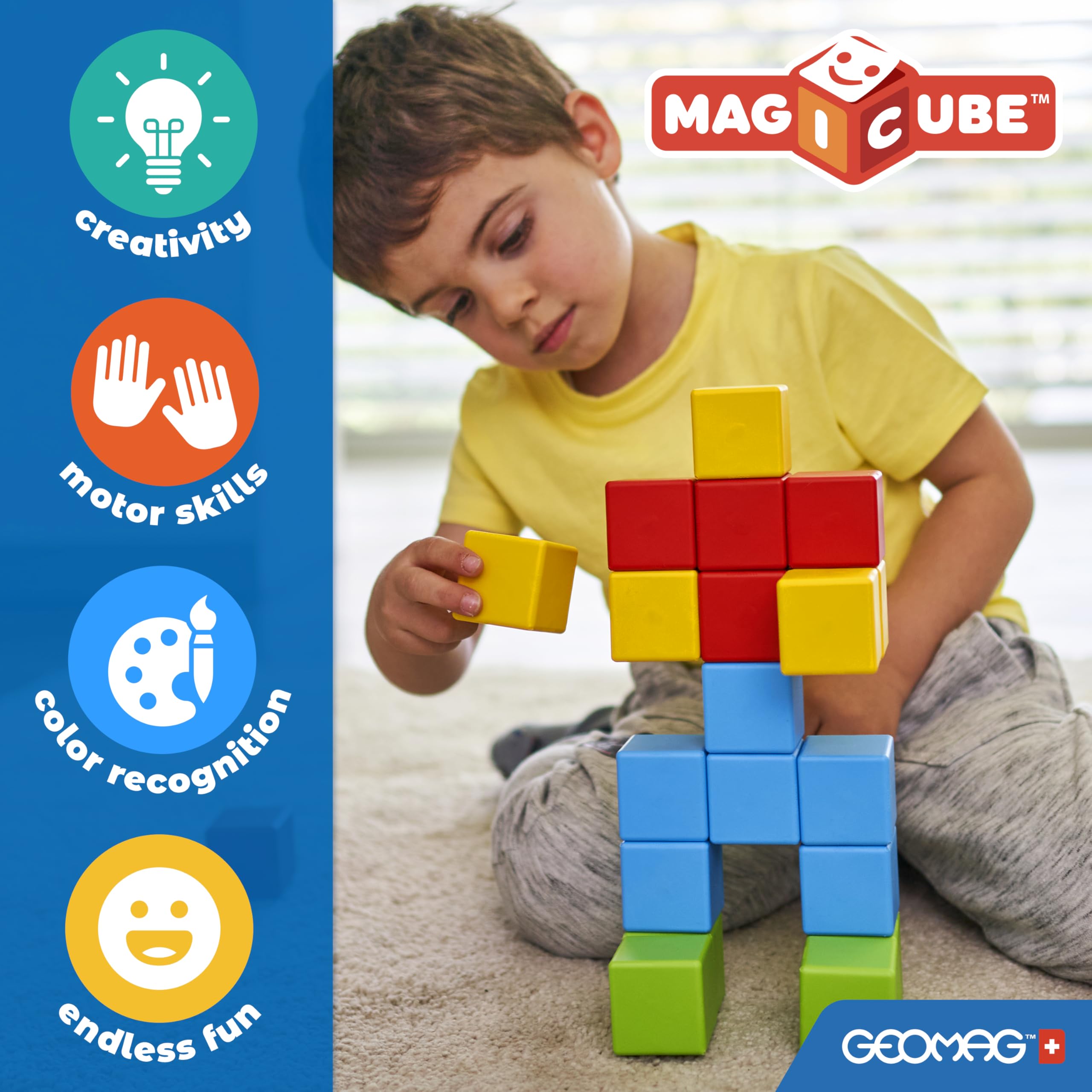 Foto 3 | Bloques De Construcción Magnéticos Geomag Magicube De 4 Cm Fabricados En Suiza - Venta Internacional.