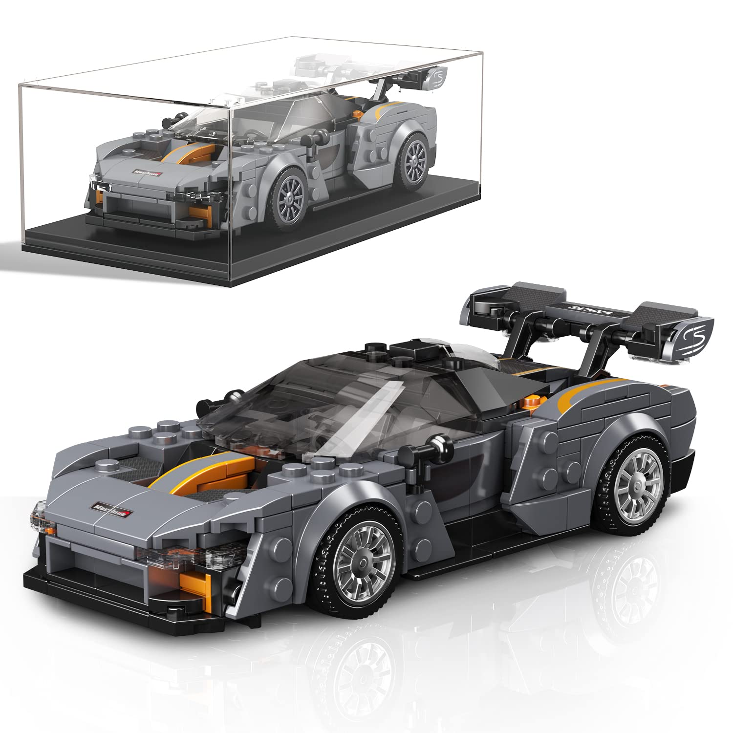 Molde Para Juguetes De Construcción King Speed Champions Senna Con Vitrina - Venta Internacional.
