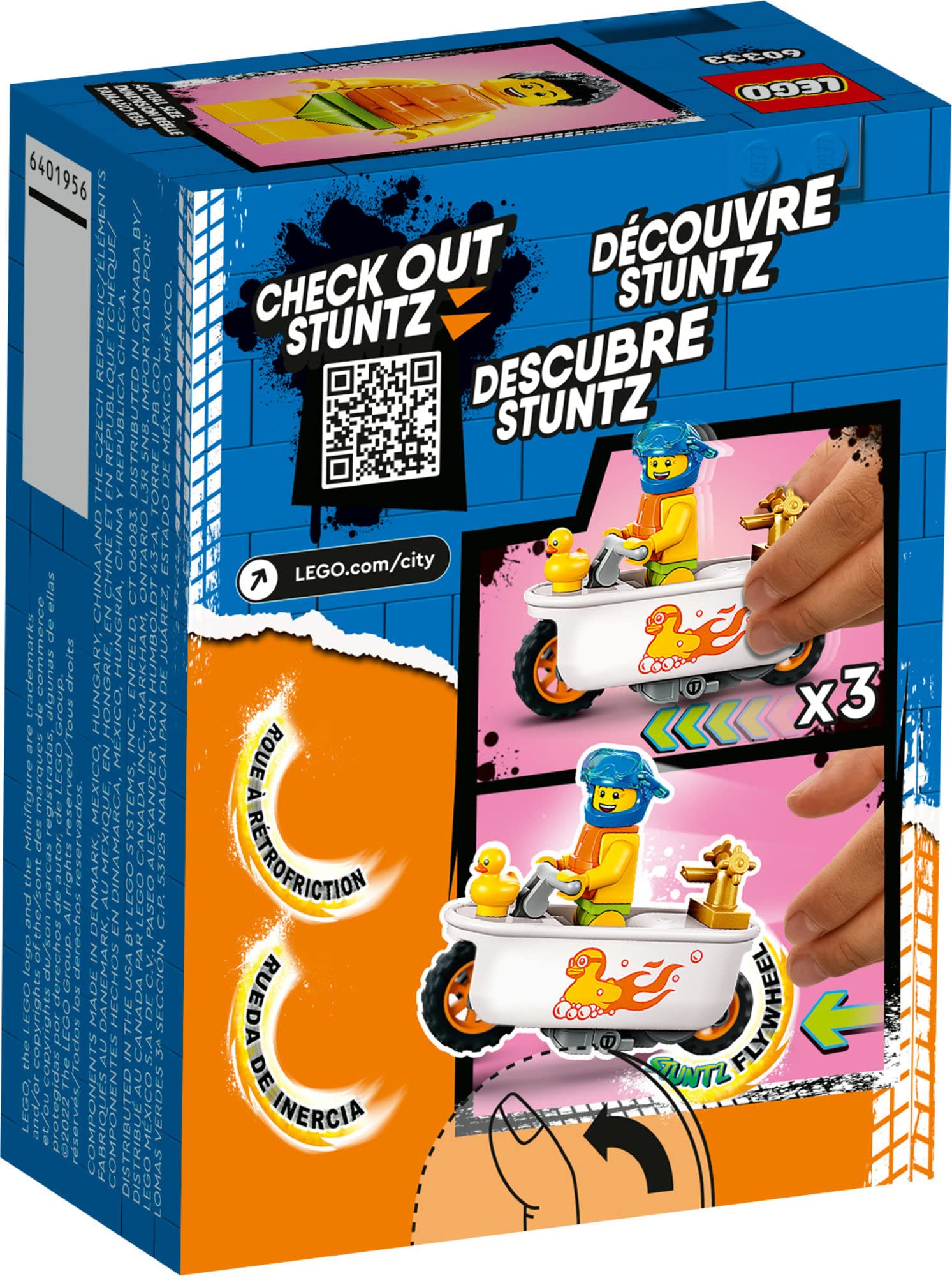 Foto 7 pulgar | Set De Juguetes De Construcción Lego City Stuntz Bathtub Stunt Bike 60333 - Venta Internacional.