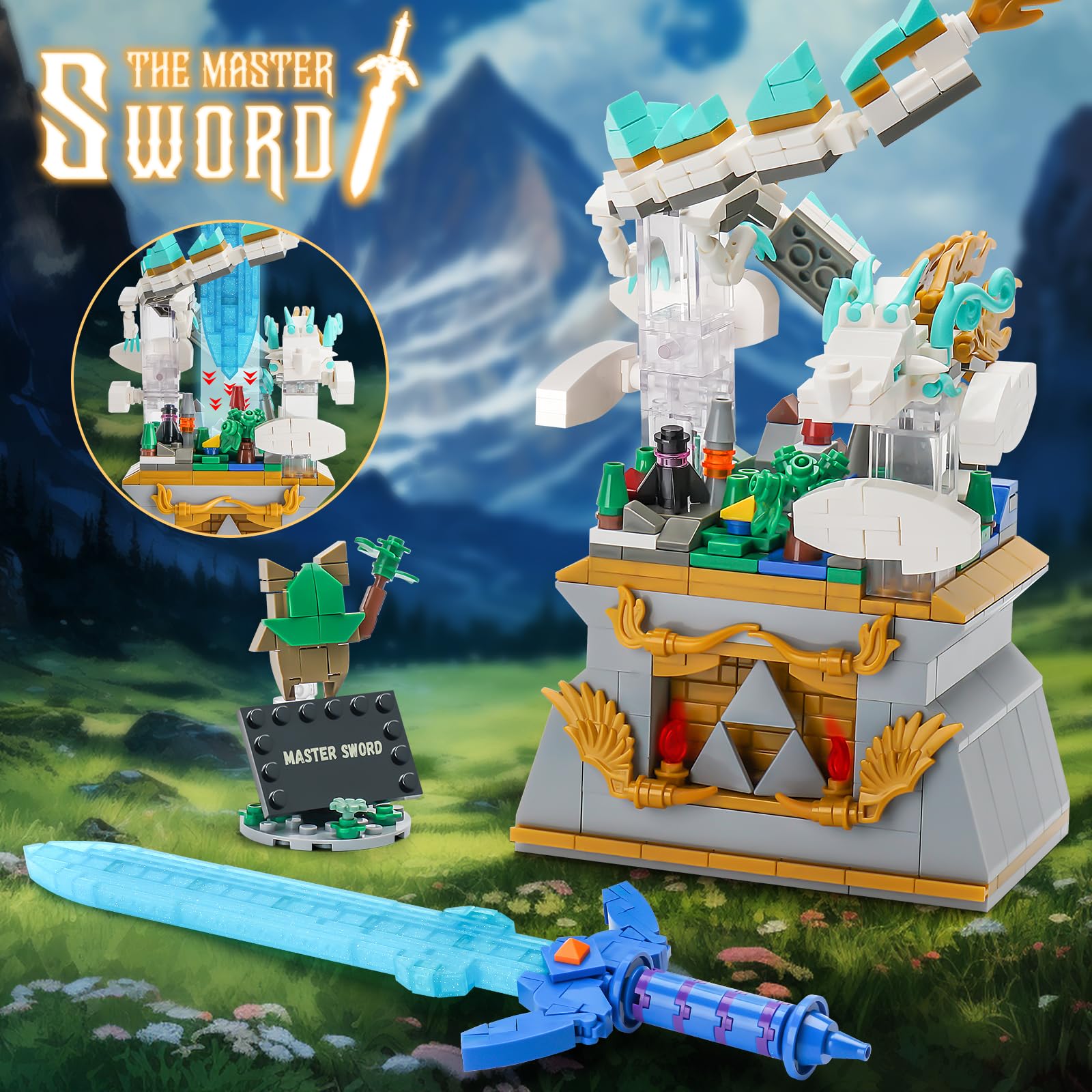 Foto 3 pulgar | Set de Bloques de Construcción Sillbird Botw Glowing Master Sword 684 Piezas - Venta Internacional