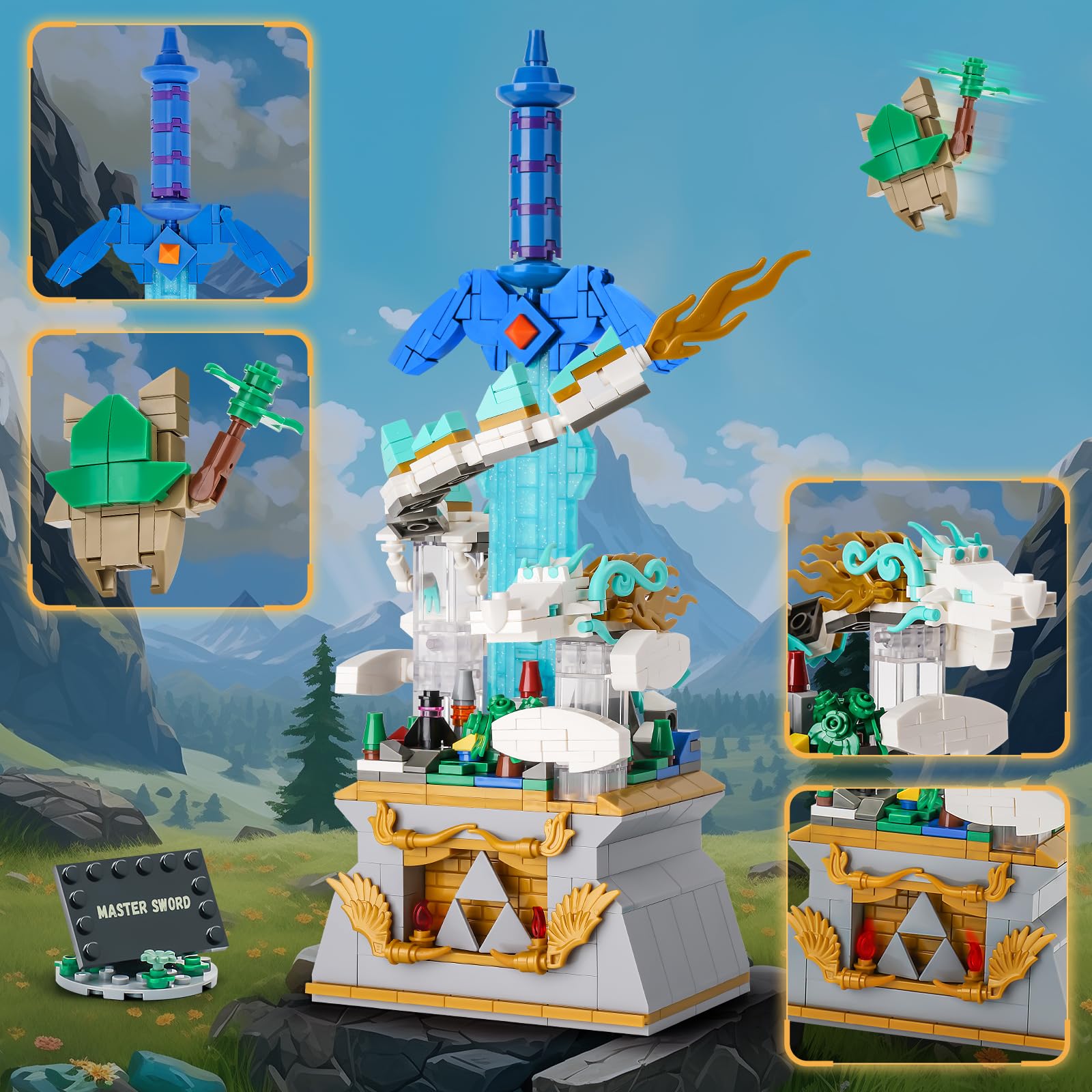 Foto 4 pulgar | Set de Bloques de Construcción Sillbird Botw Glowing Master Sword 684 Piezas - Venta Internacional