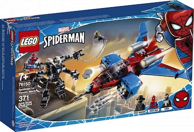 Foto 1 | Juguete de Construcción Lego Marvel Spider-Man Spider-Jet vs Venom Mech 76150 371 piezas - Venta Internacional