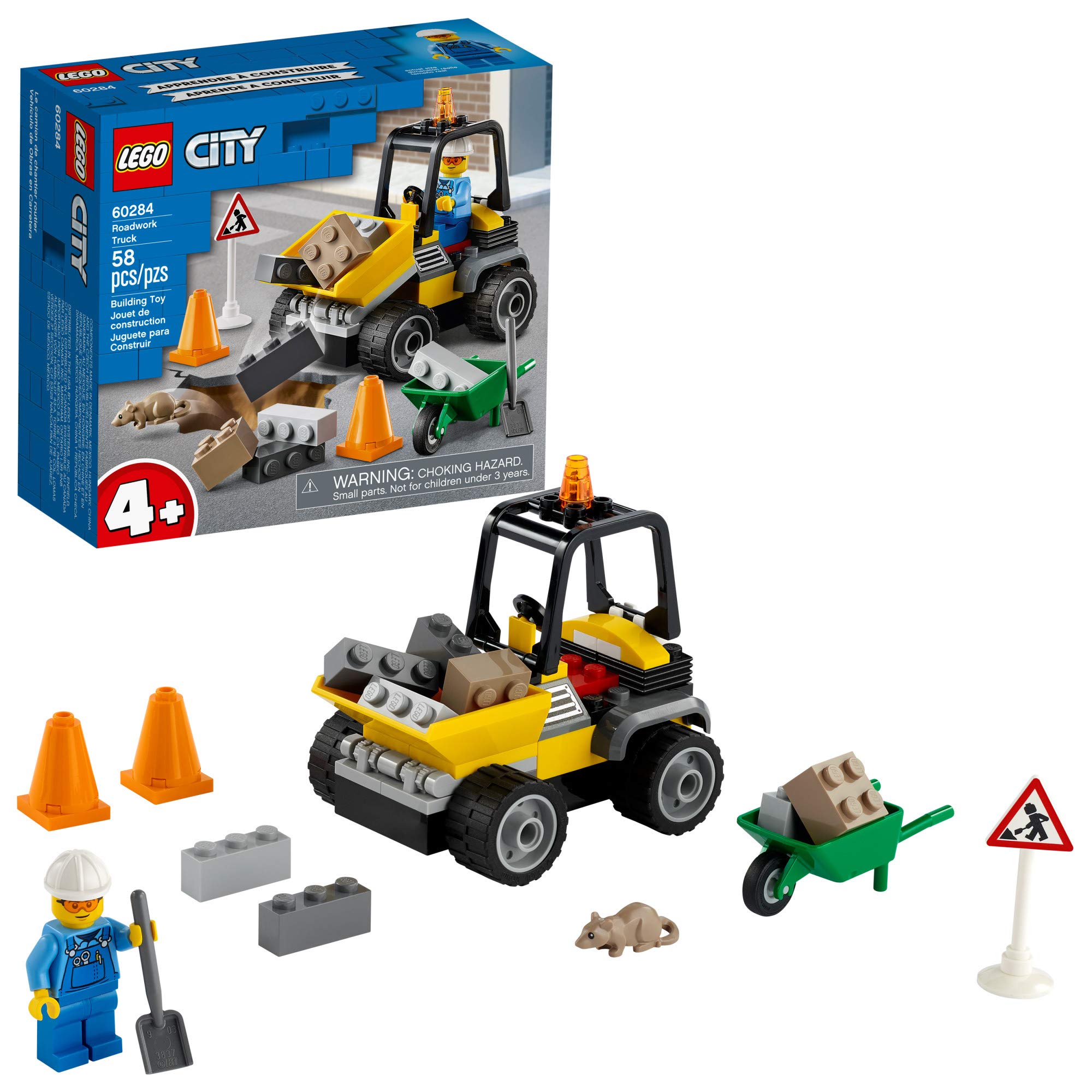 Kit De Construcción De Juguetes Lego City Roadwork Truck 60284, 58 Piezas - Venta Internacional.
