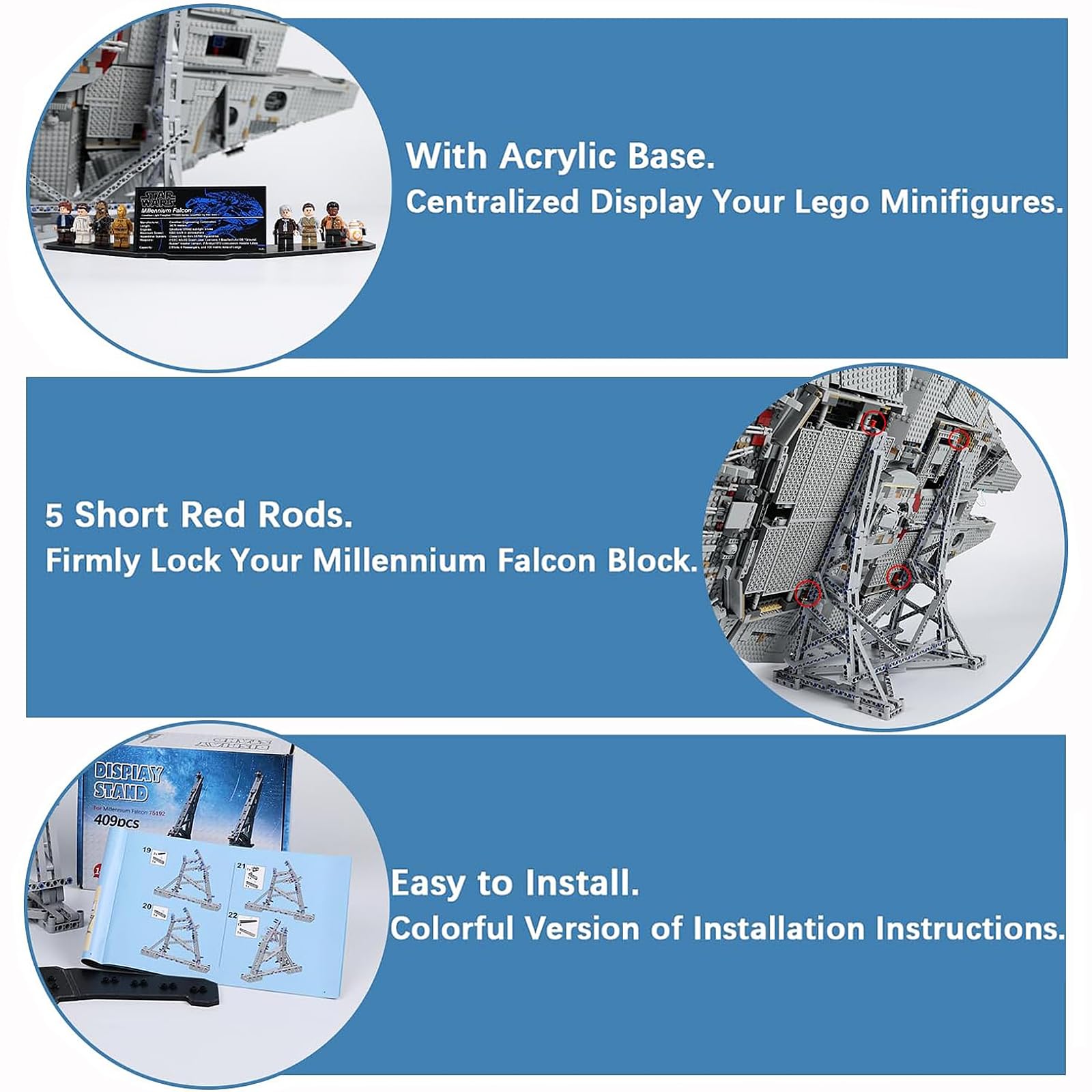 Foto 5 pulgar | Expositor Vertical Kyglaring para Lego Millennium Falcon - Venta Internacional