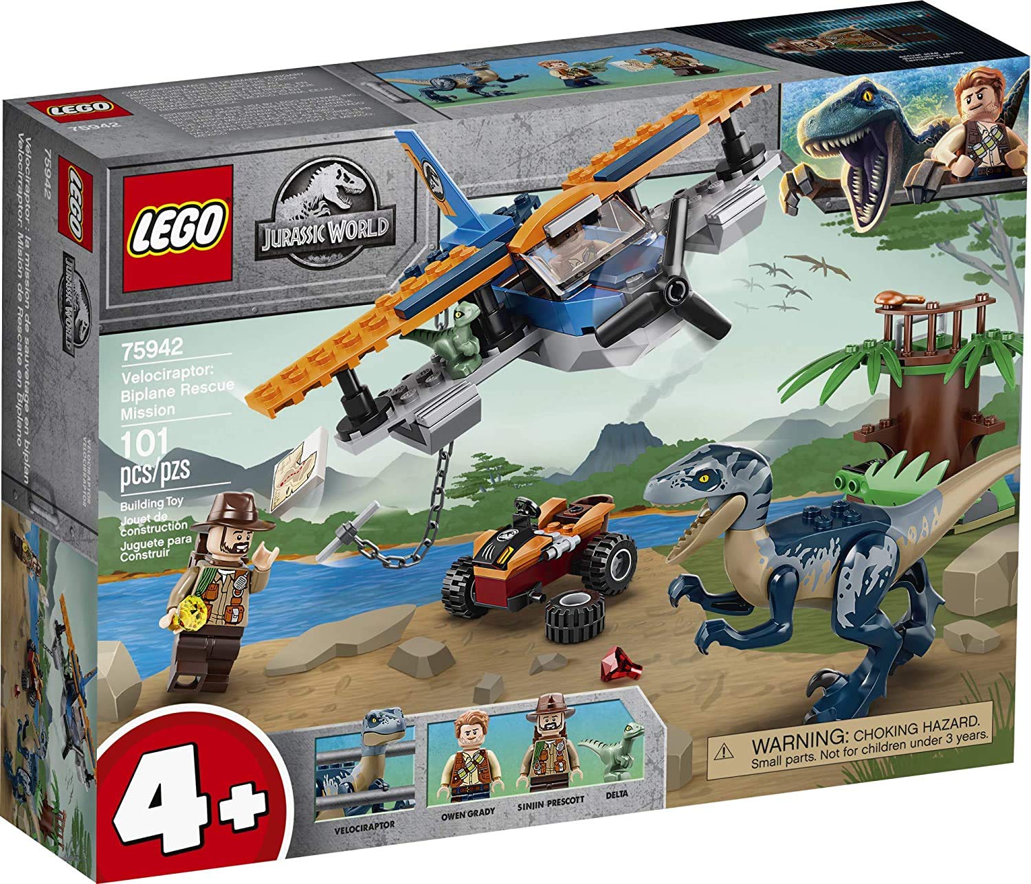Juguete Lego Jurassic World Velociraptor Biplane Rescue 75942 - Venta Internacional