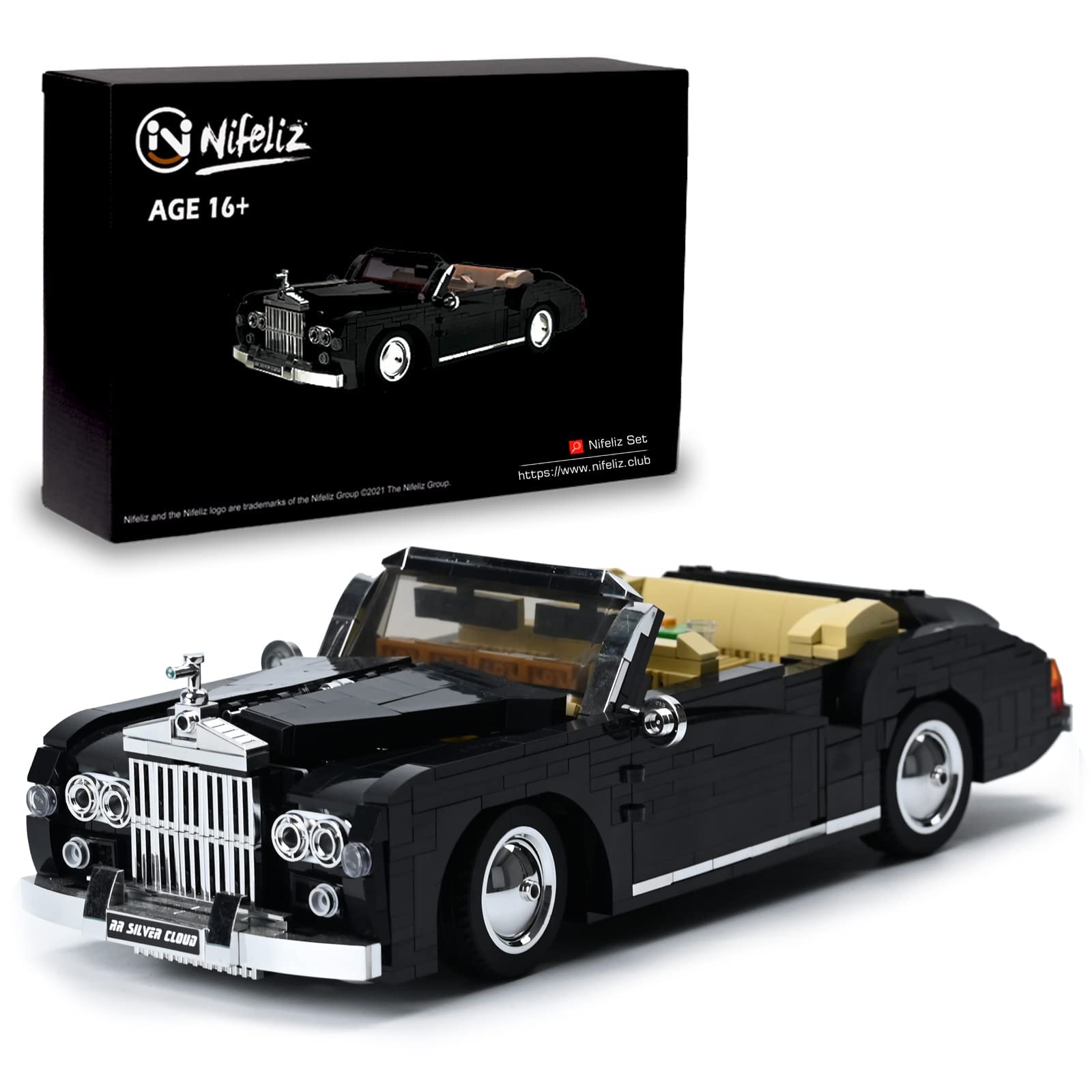 Foto 2 pulgar | Building Blocks Nifeliz Retro Car Silver Cloud A Escala 1:14 - Venta Internacional