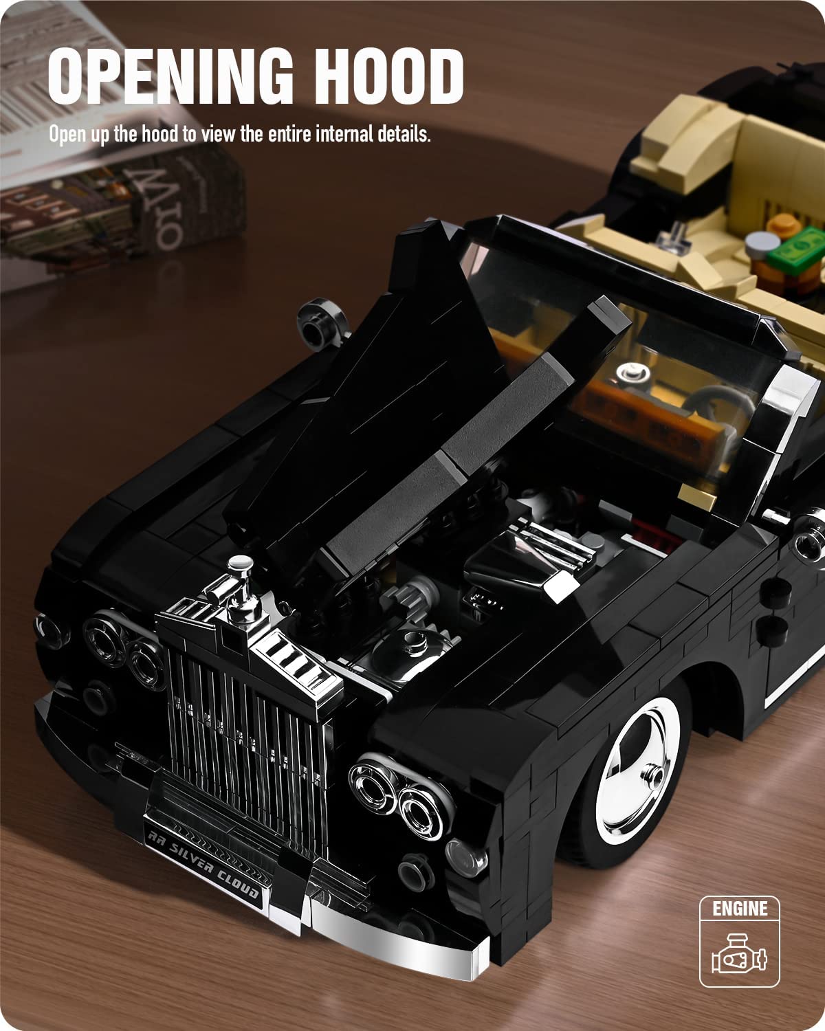 Foto 3 pulgar | Building Blocks Nifeliz Retro Car Silver Cloud A Escala 1:14 - Venta Internacional