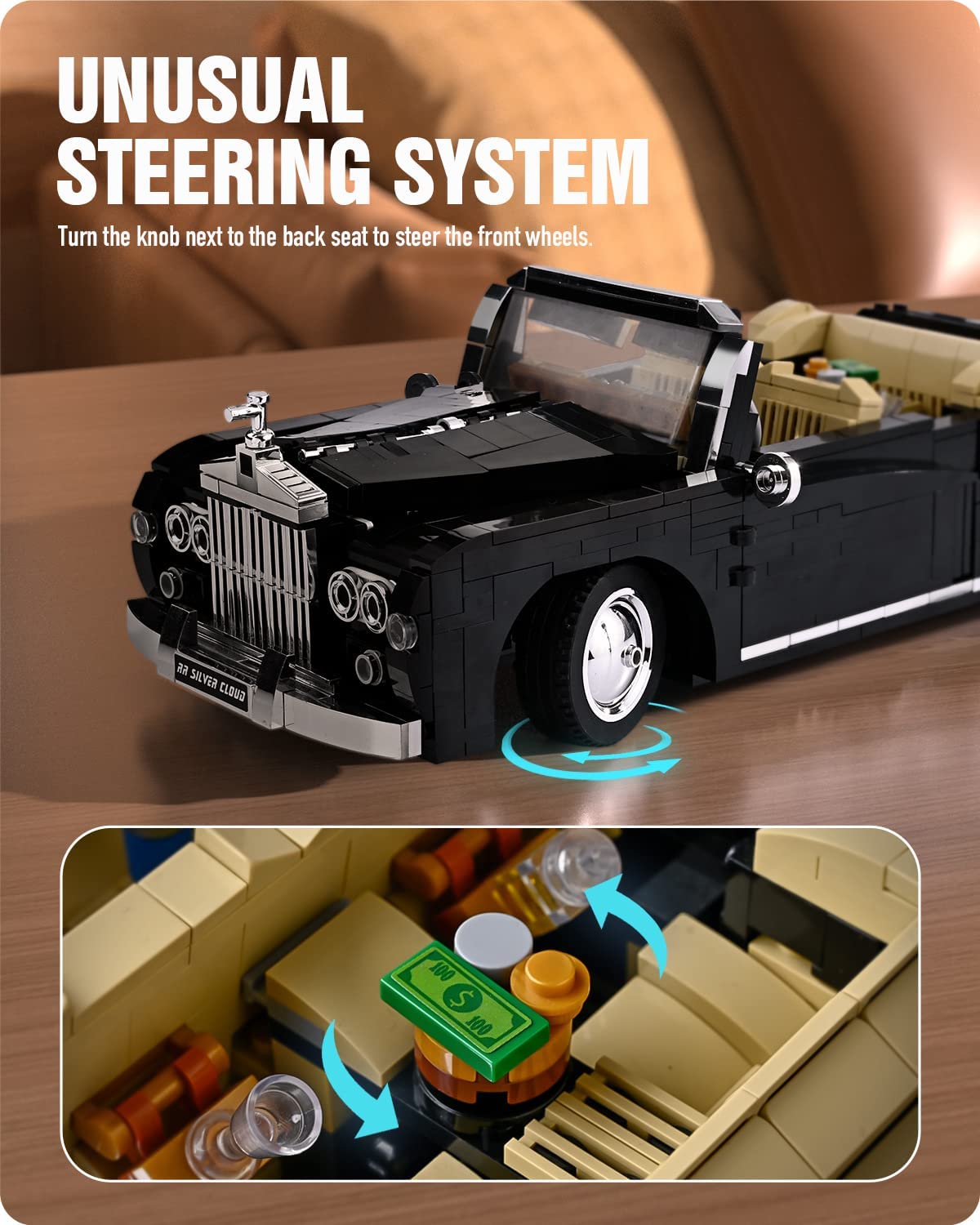 Foto 4 | Building Blocks Nifeliz Retro Car Silver Cloud A Escala 1:14 - Venta Internacional