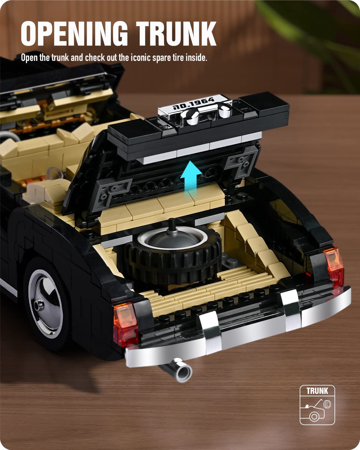 Foto 7 pulgar | Building Blocks Nifeliz Retro Car Silver Cloud A Escala 1:14 - Venta Internacional