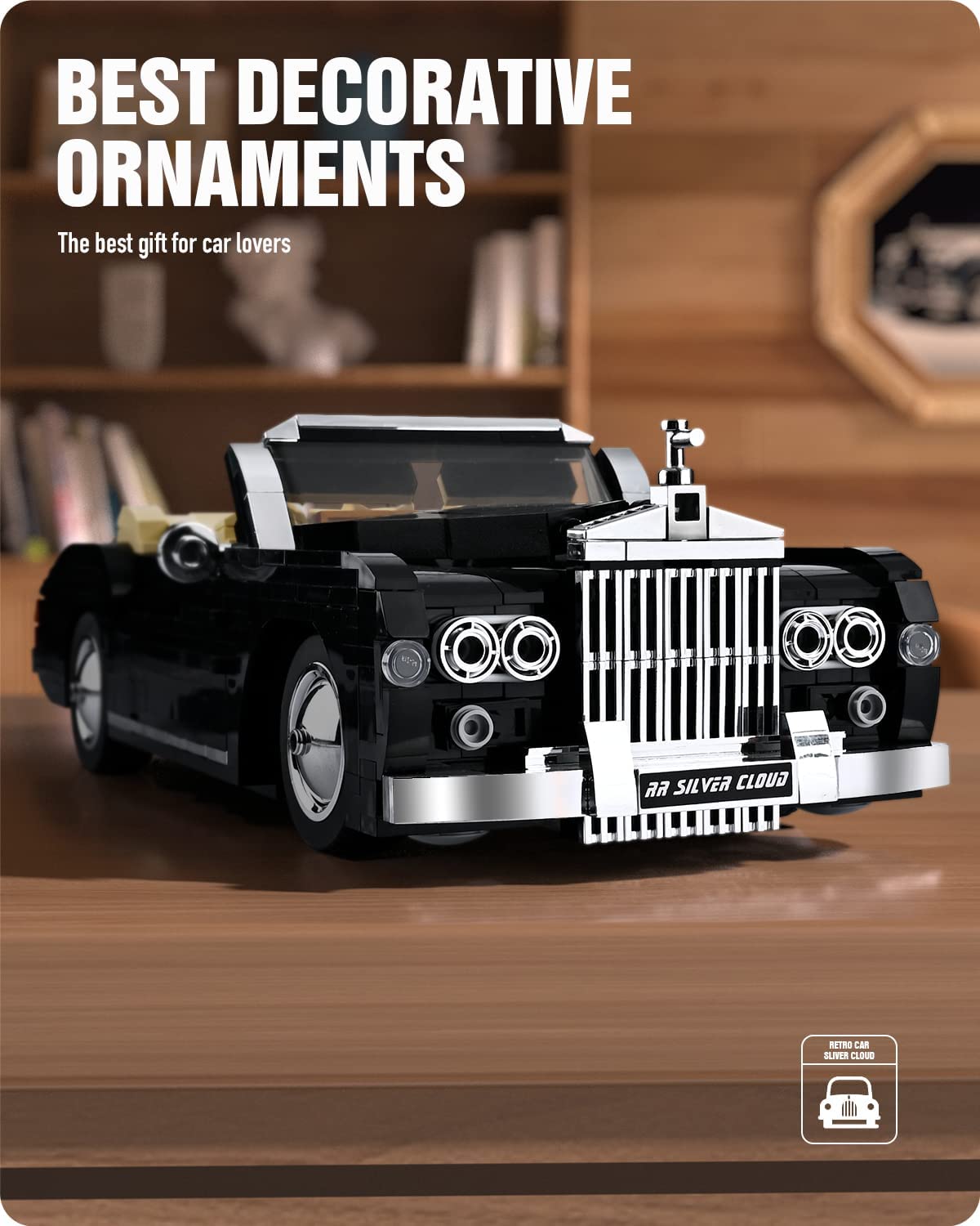Foto 8 pulgar | Building Blocks Nifeliz Retro Car Silver Cloud A Escala 1:14 - Venta Internacional