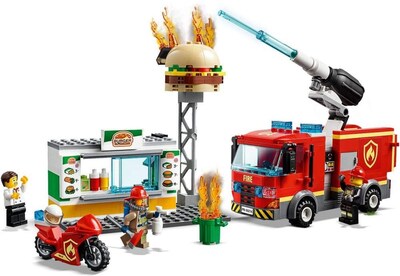 Foto 3 | Kit de Construcción Lego City Burger Bar Fire Rescue 60214 (327 Piezas) - Venta Internacional