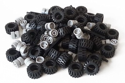 Foto 1 | Lote de Ruedas Lego City 40 Neumáticos Negro - Venta Internacional