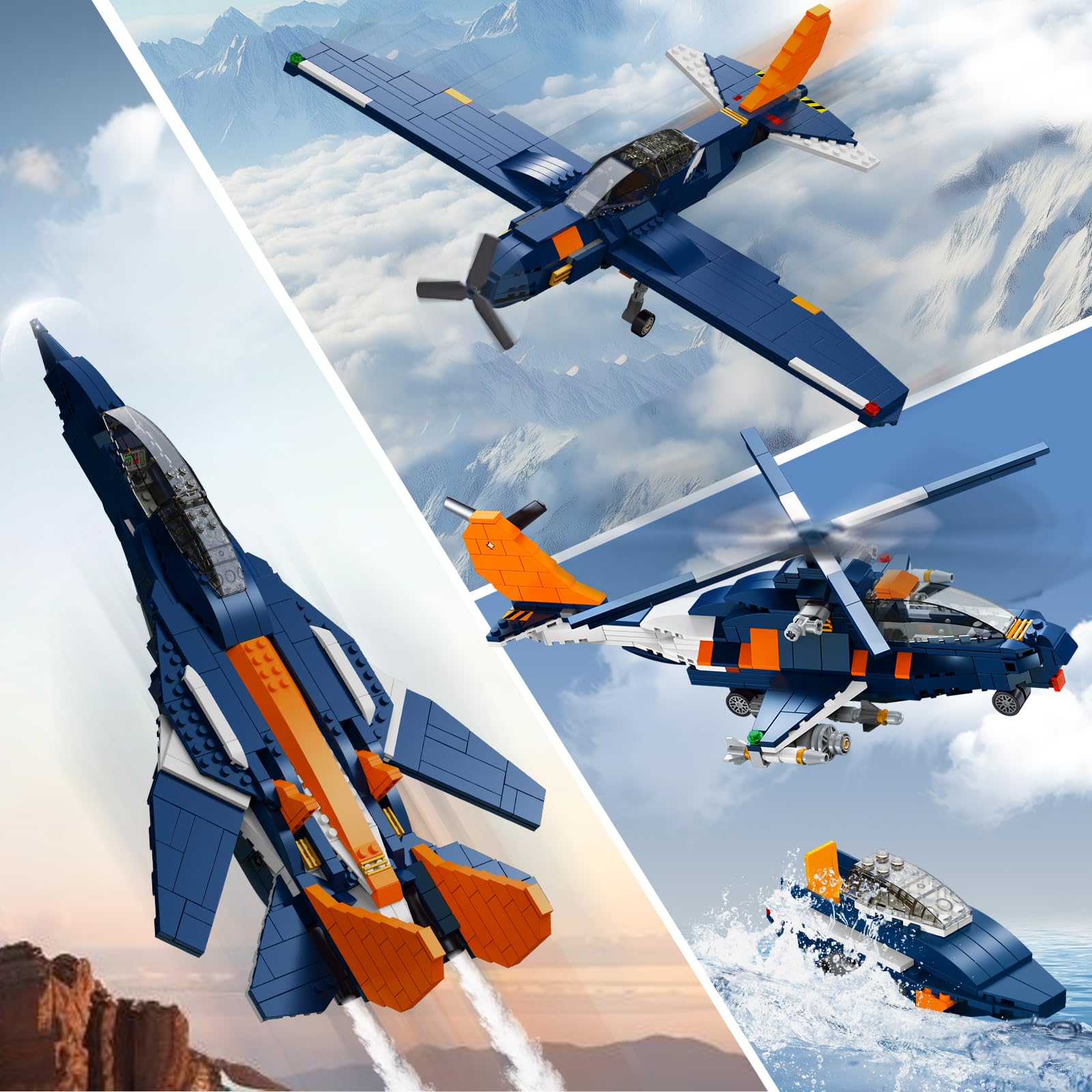 Foto 4 pulgar | Set De Construcción Hogokids, Avión De Combate 3 En 1, 738pcs, Más De 8 Años - Venta Internacional.