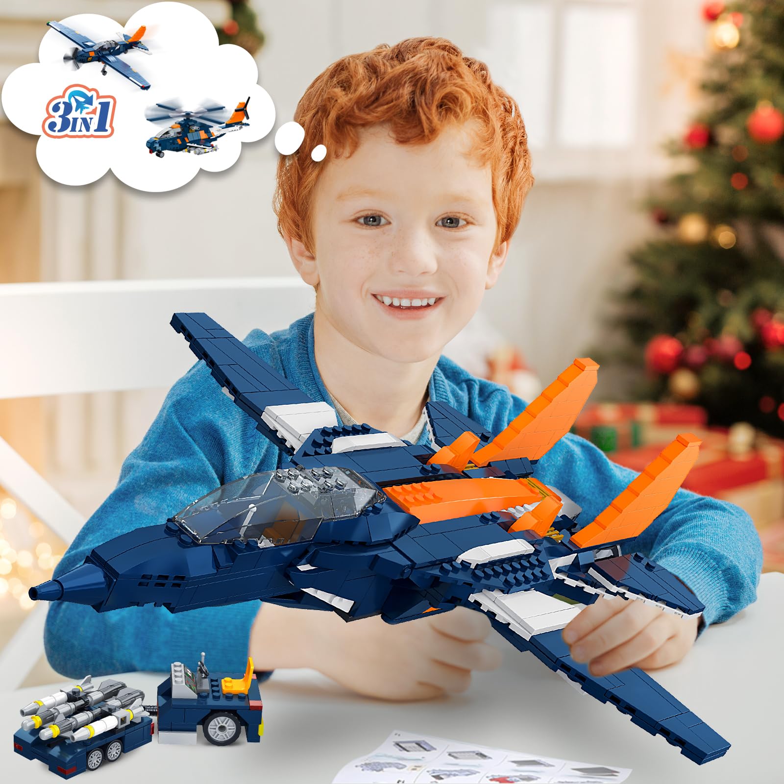 Foto 5 pulgar | Set De Construcción Hogokids, Avión De Combate 3 En 1, 738pcs, Más De 8 Años - Venta Internacional.