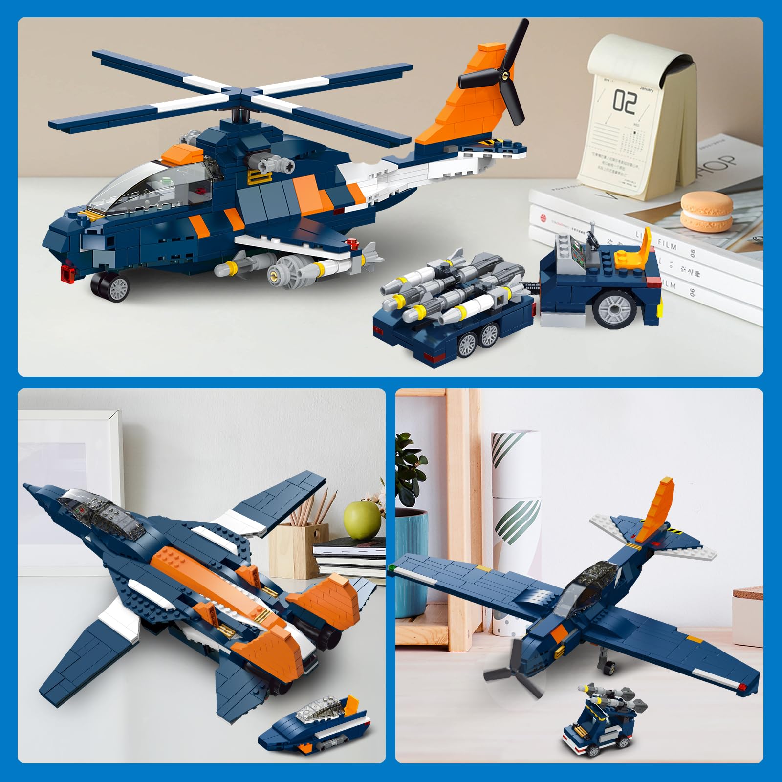 Foto 6 pulgar | Set De Construcción Hogokids, Avión De Combate 3 En 1, 738pcs, Más De 8 Años - Venta Internacional.