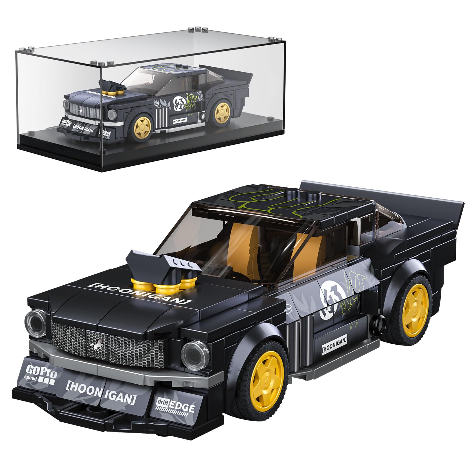 Molde Para Juguetes De Construcción King Speed Champion Mustang Con Vitrina - Venta Internacional.
