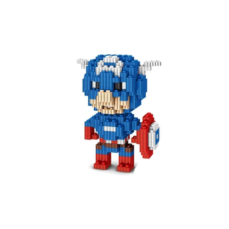 Figura Nano Blocks Del Capitán América, 3d, Armable, Tipo Lego - Venta Internacional.