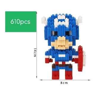 Foto 3 | Figura Nano Blocks Del Capitán América, 3d, Armable, Tipo Lego - Venta Internacional.