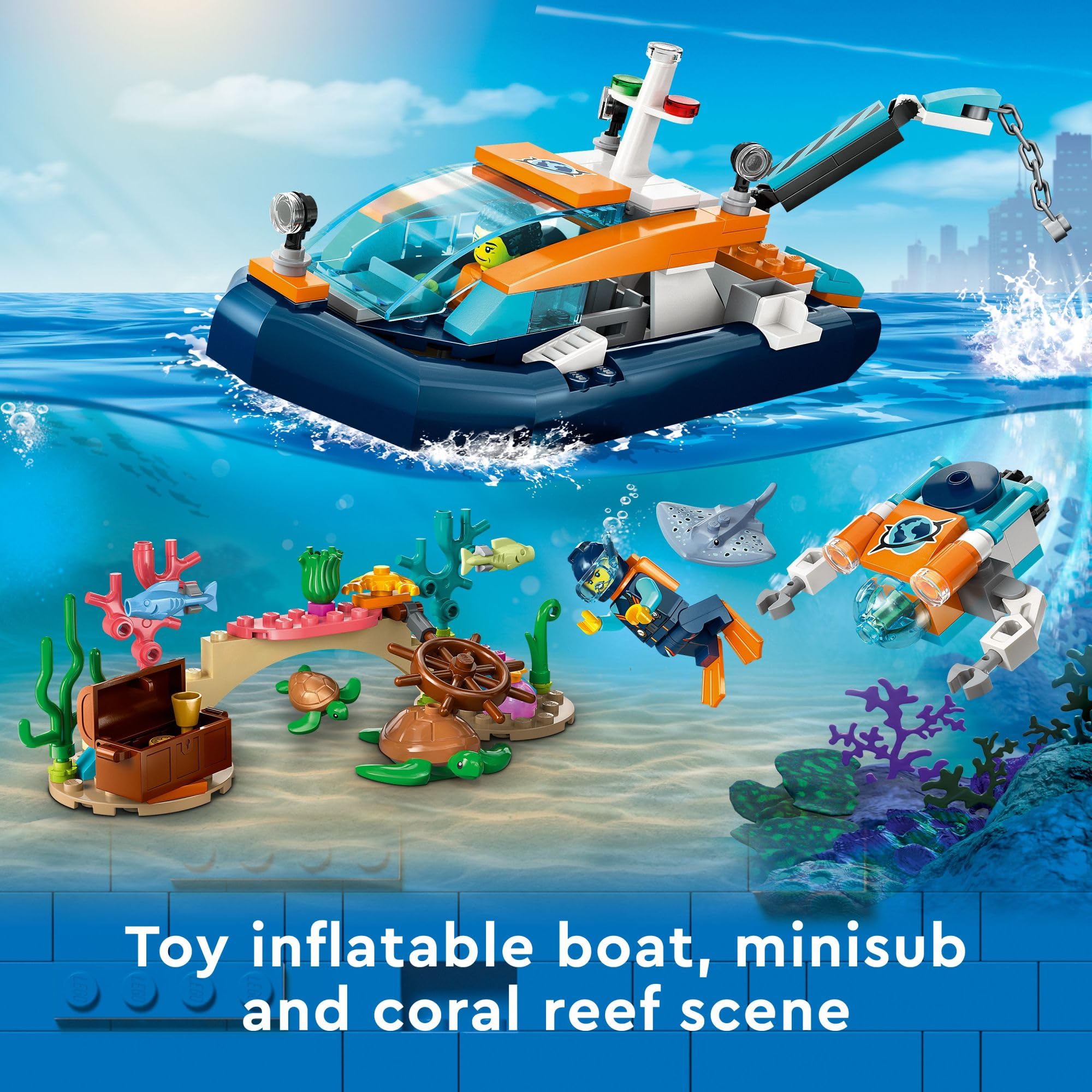 Foto 5 pulgar | Set De Juguetes Lego City Sea Explorer Boat Con Figuras 60377 - Venta Internacional.