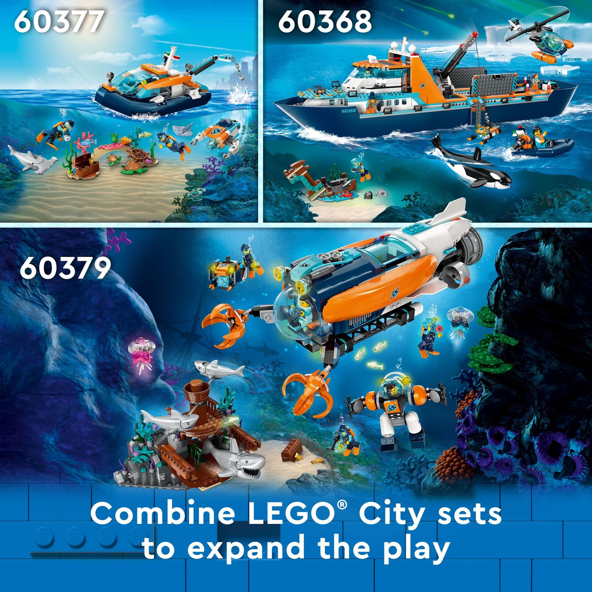 Foto 8 pulgar | Set De Juguetes Lego City Sea Explorer Boat Con Figuras 60377 - Venta Internacional.