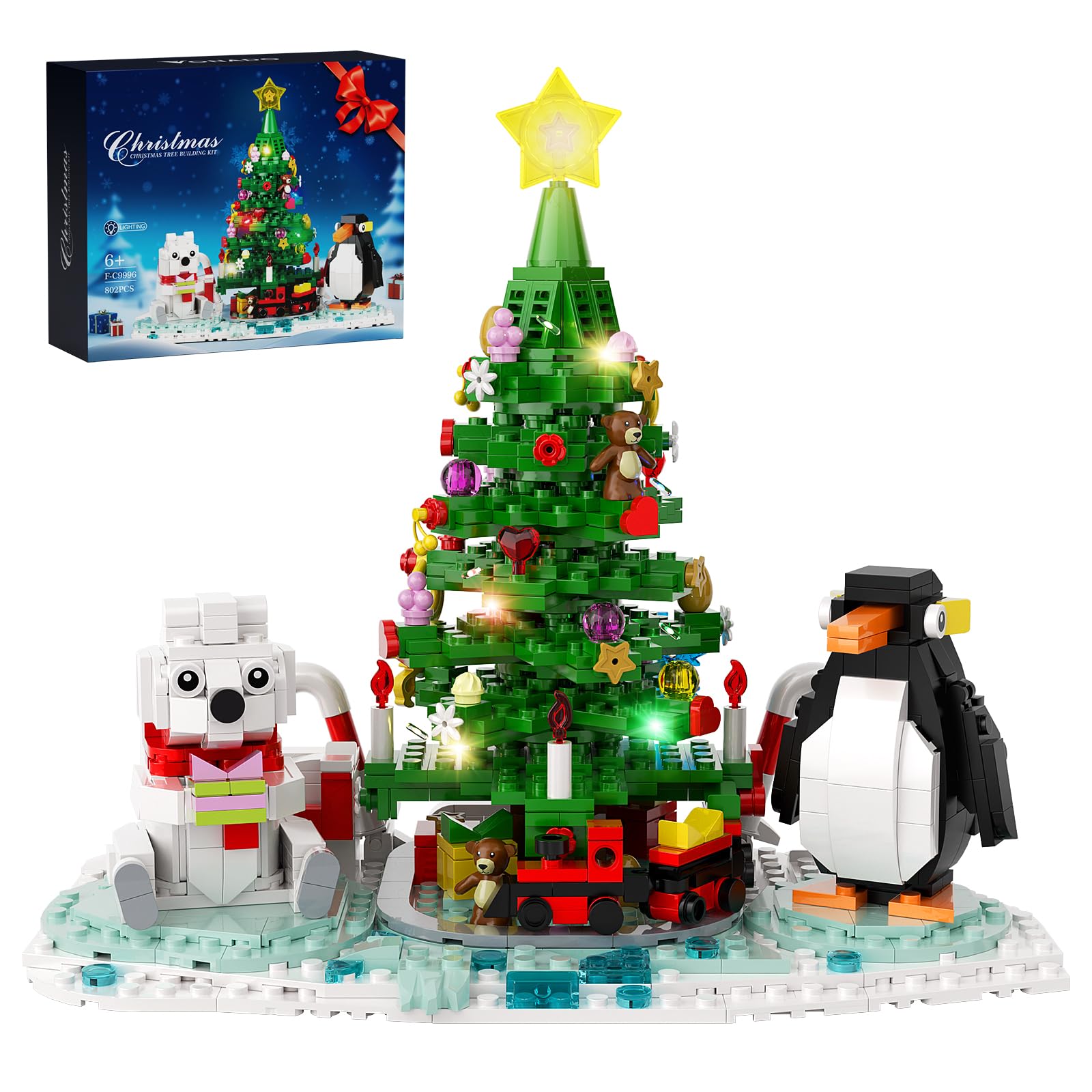 Kit de Construcción de Árboles de Navidad Vonado Con Luces 802 Piezas - Venta Internacional