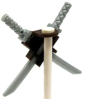 Foto 2 | Accesorio Lego Funda con 2 Espadas Katanas Plateadas para Minifiguras Lego - Venta Internacional
