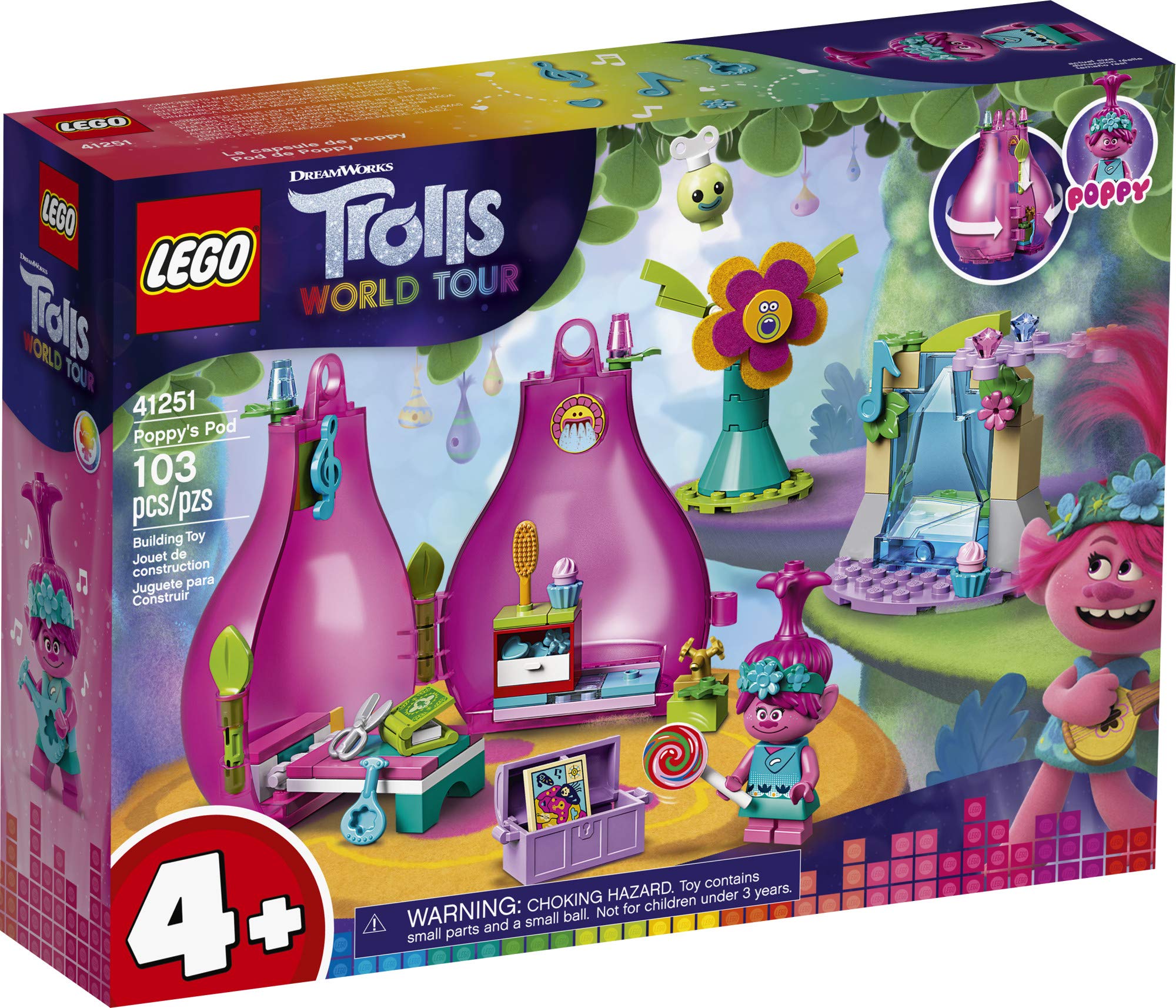 Foto 4 | Kit de Construcción Lego Trolls World Tour Poppy's Pod 41251 - Venta Internacional