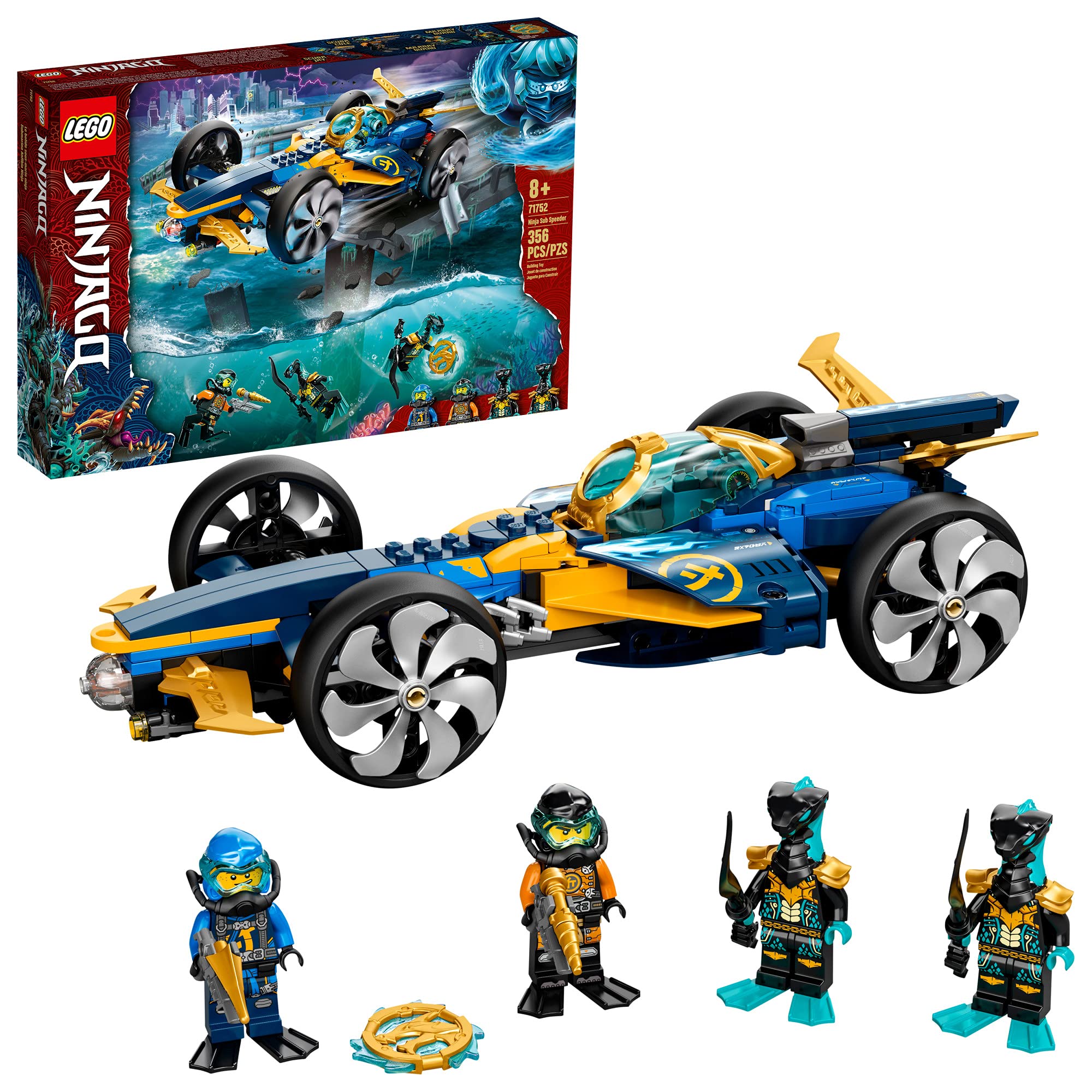 Kit de Construcción Lego Ninjago Ninja Sub Speeder 71752 356 Piezas - Venta Internacional