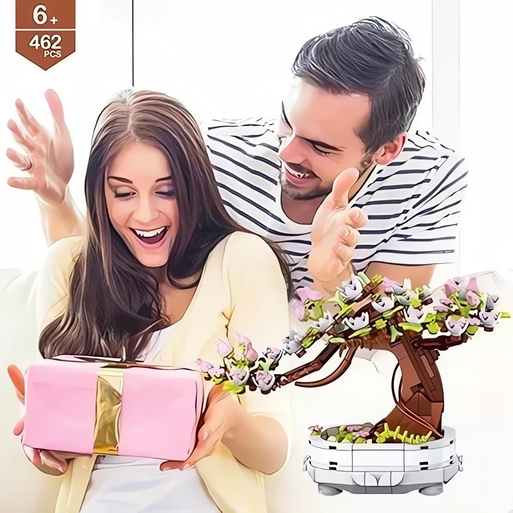 Foto 7 | Juego de Bloques De Construcción Toy Potted Cherry Bonsai 462 Piezas - Venta Internacional
