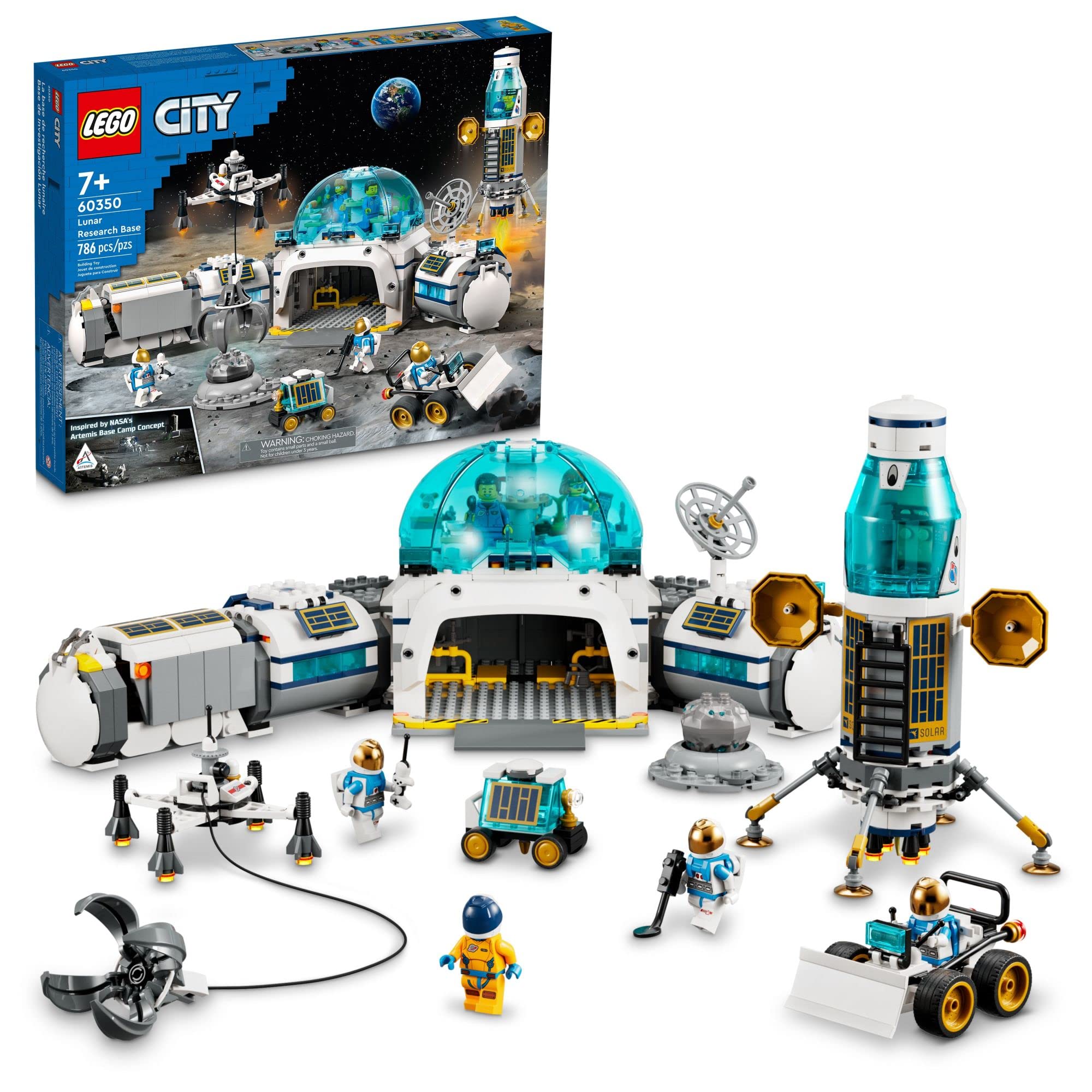 Juguete Lego City Lunar Research Base Outer Space 60350 Con 6 Minifiguras De Astronautas - Venta Internacional.