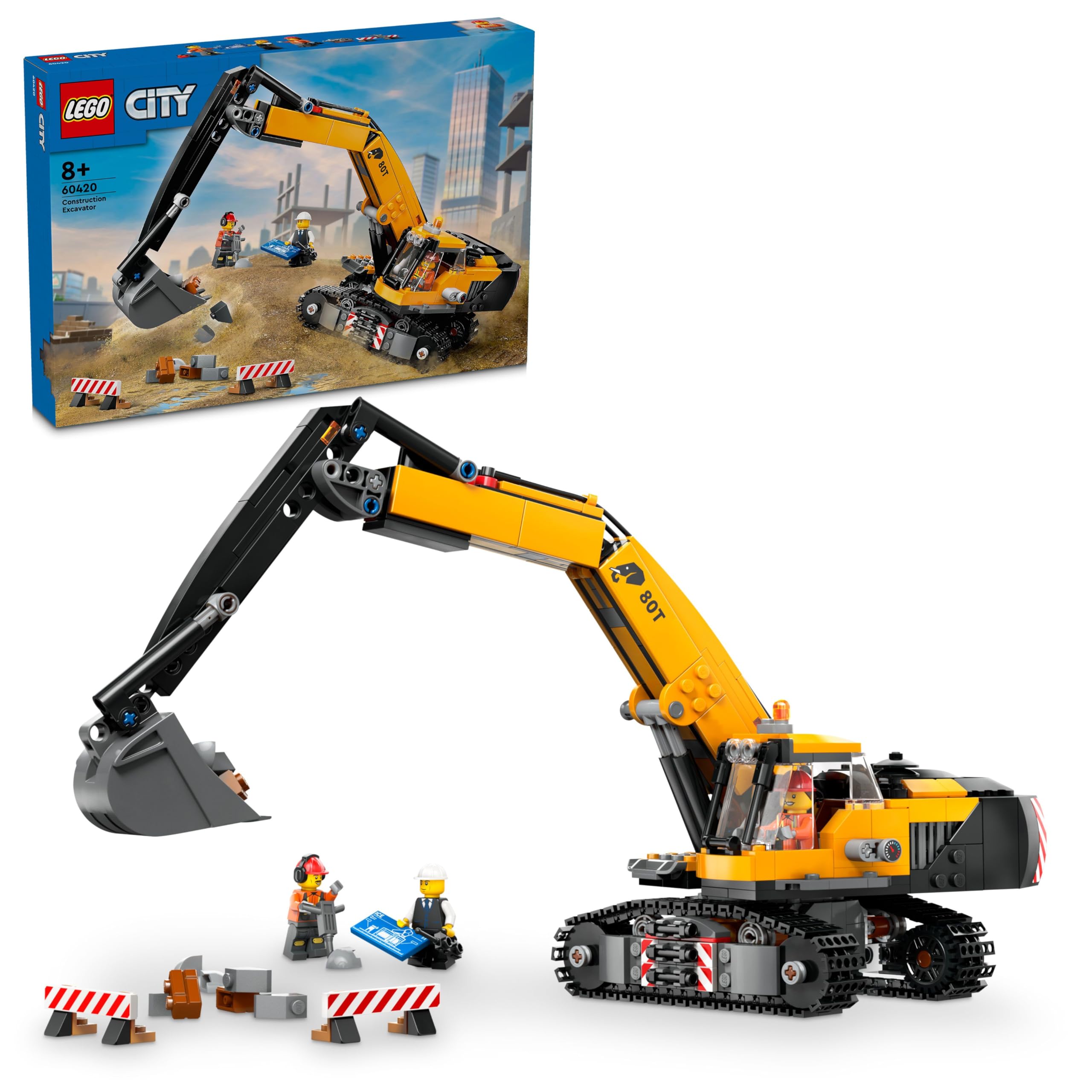 Foto 2 pulgar | Excavadora De Juguete Lego City Raupenbagger Con 3 Minifiguras De Más De 8 Años - Venta Internacional.