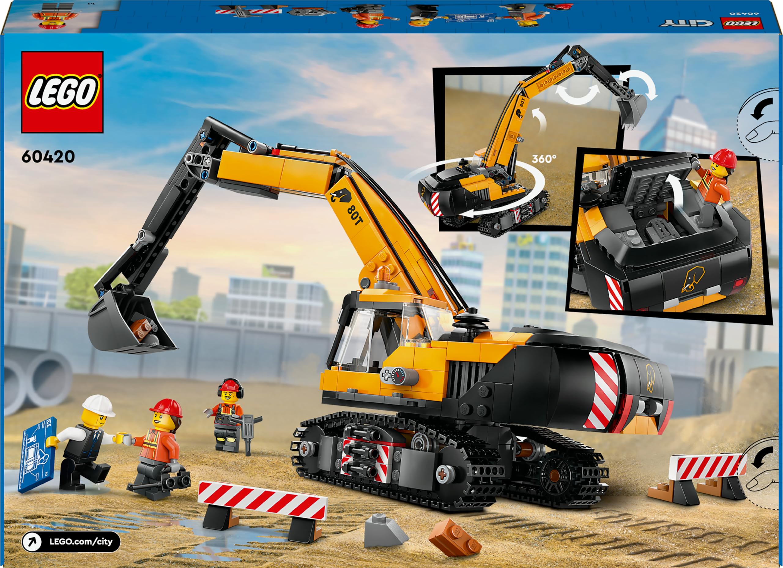 Foto 7 pulgar | Excavadora De Juguete Lego City Raupenbagger Con 3 Minifiguras De Más De 8 Años - Venta Internacional.