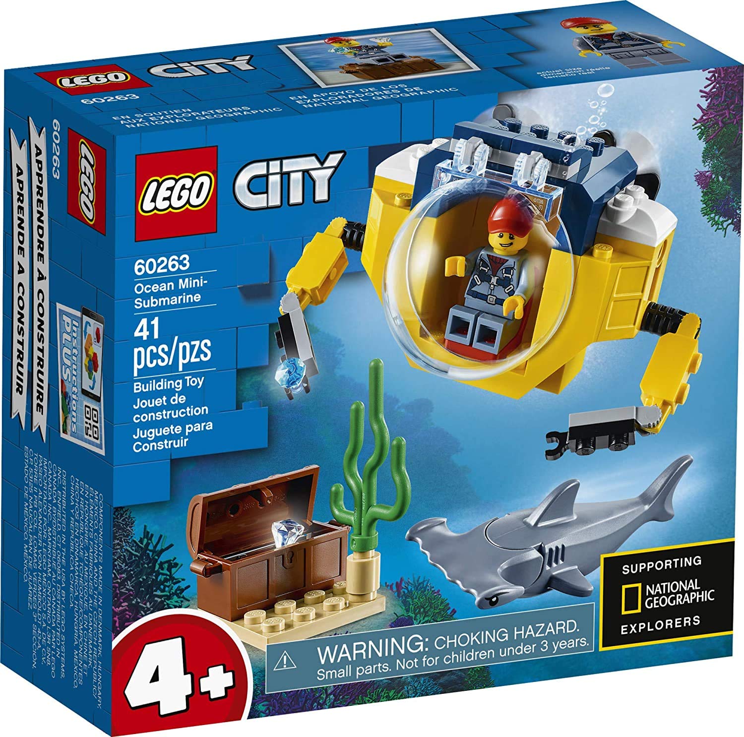 Foto 2 pulgar | Minisubmarino Lego City Ocean De Juguete 60263 Con Tesoro Pirata - Venta Internacional.