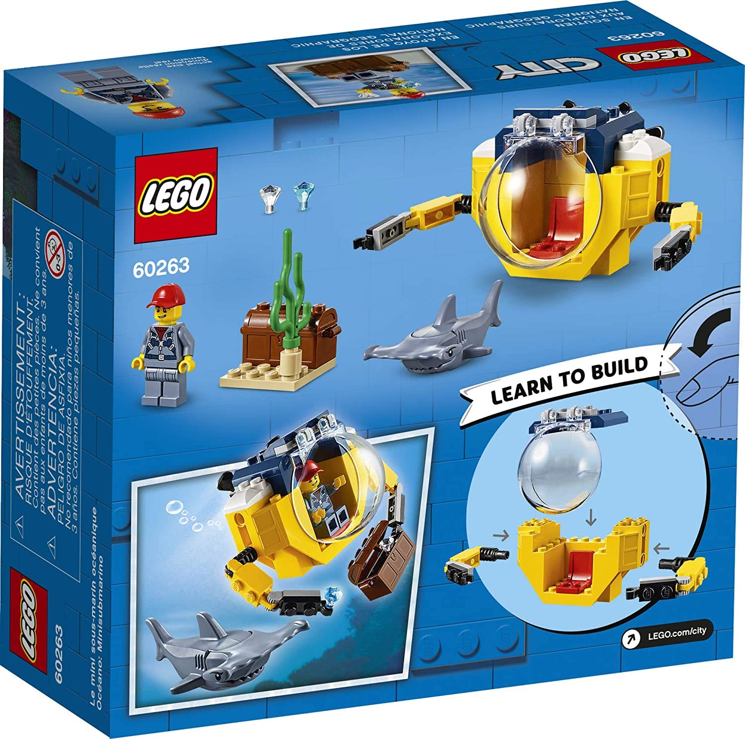 Foto 3 pulgar | Minisubmarino Lego City Ocean De Juguete 60263 Con Tesoro Pirata - Venta Internacional.