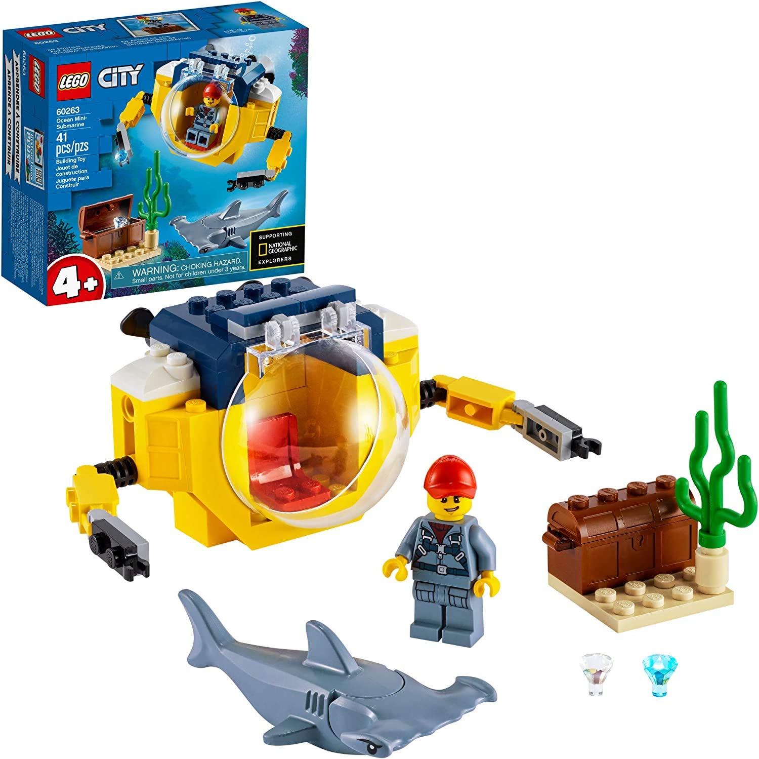 Foto 4 pulgar | Minisubmarino Lego City Ocean De Juguete 60263 Con Tesoro Pirata - Venta Internacional.