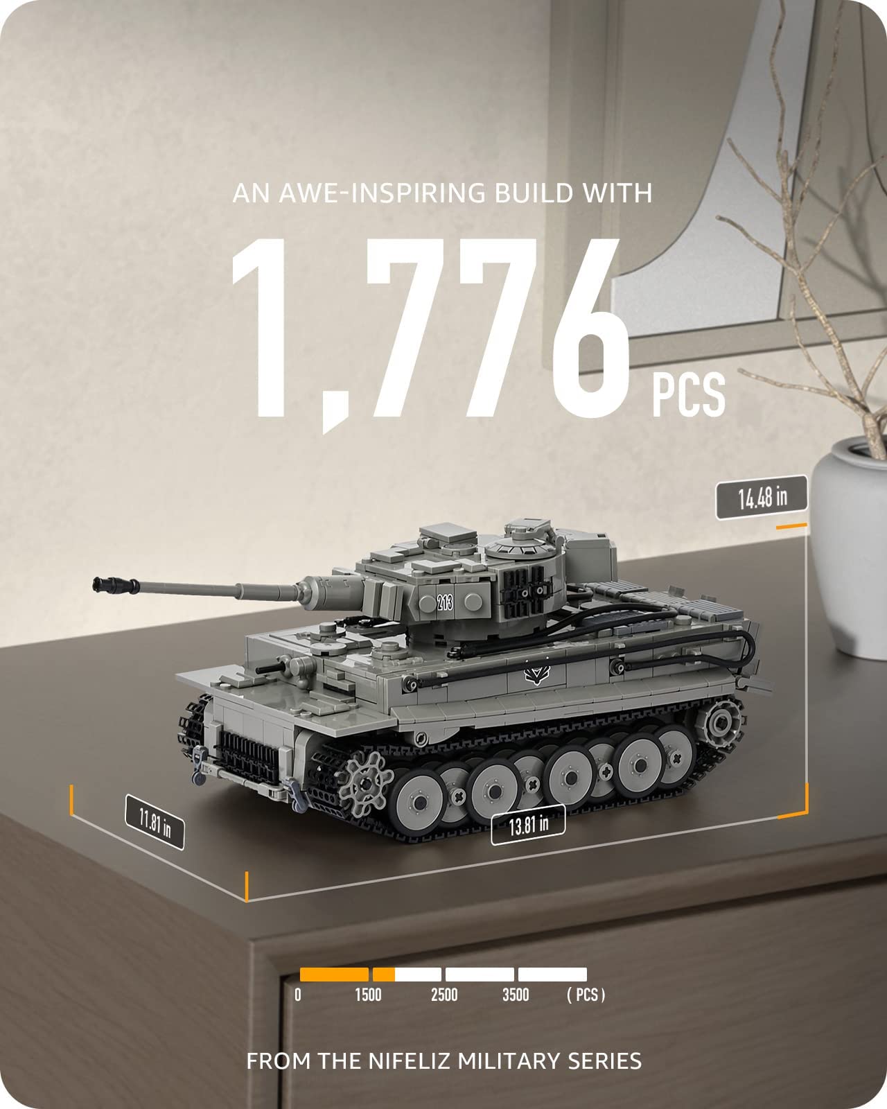 Foto 3 pulgar | Set de Construcción Nifeliz Tiger Heavy Tank 1776 Piezas - Venta Internacional