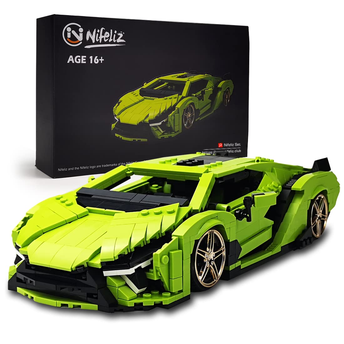 Building Blocks Toy Nifeliz Mini Sai, Coche Deportivo Moc A Escala 1:14 - Venta Internacional.