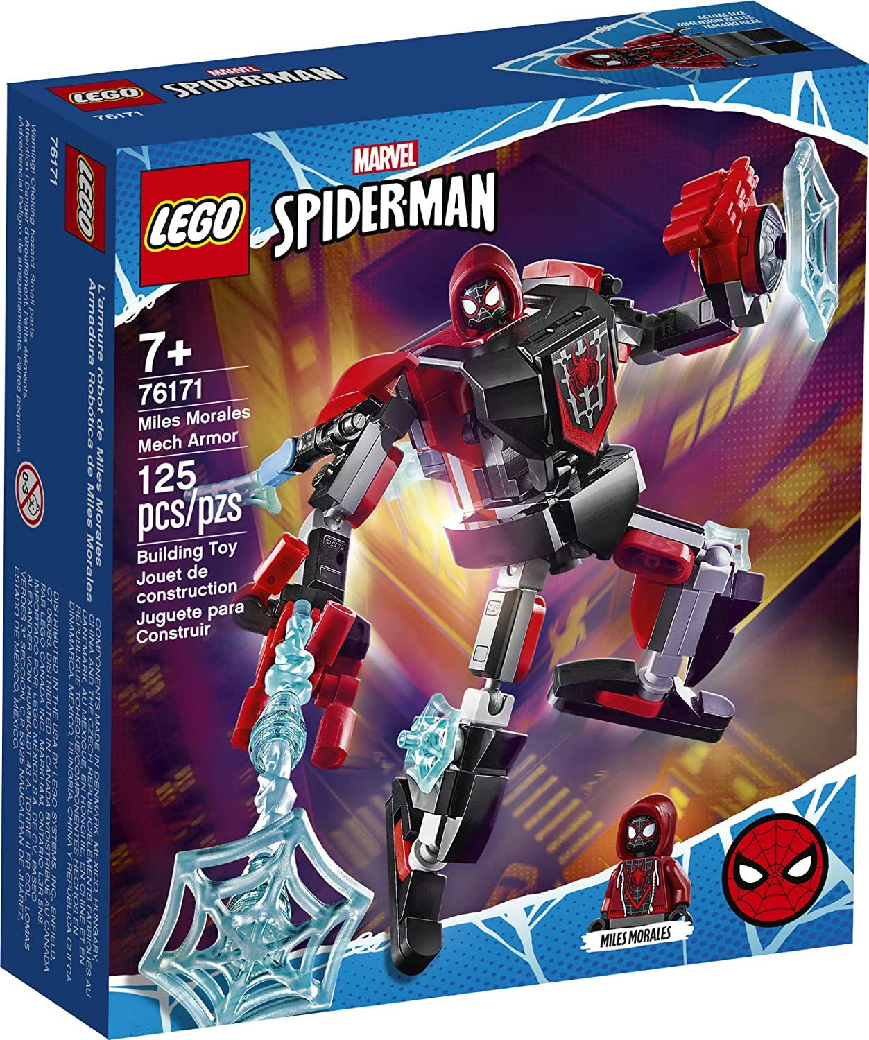 Foto 2 pulgar | Juguete de Construcción Lego Marvel Spider-man Miles Morales Mech Armor 76171 - Venta Internacional
