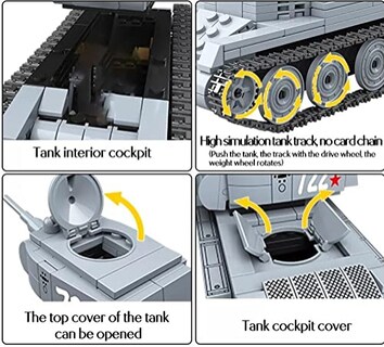 Foto 5 | Kit De Bloques De Construcción General Jim's Army Toys Bt-7 Tank 462 Piezas - Venta Internacional.