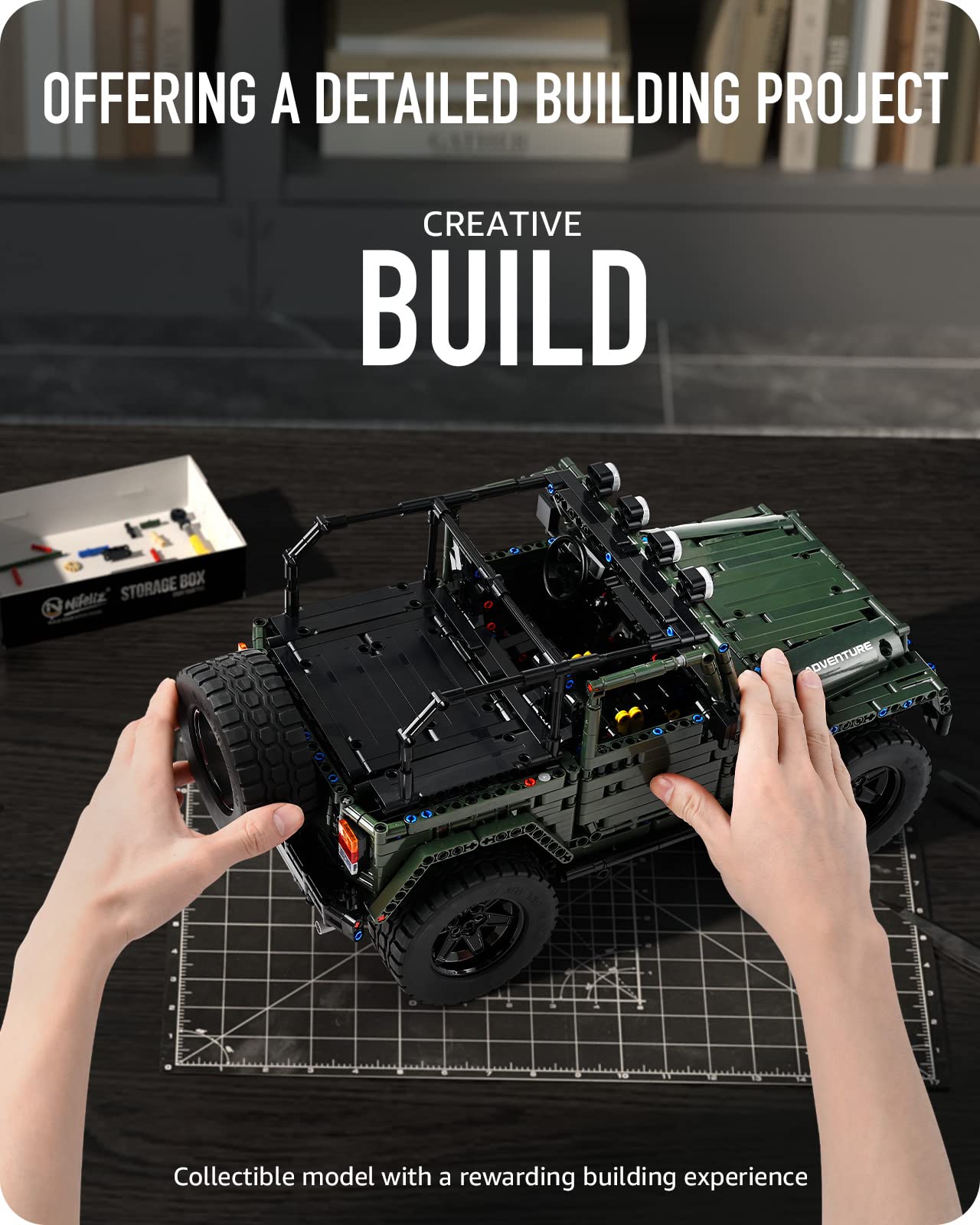 Foto 4 | Set De Construcción Nifeliz Off-road Pickup Wrange A Escala 1:8 (2.096 Unidades) - Venta Internacional.